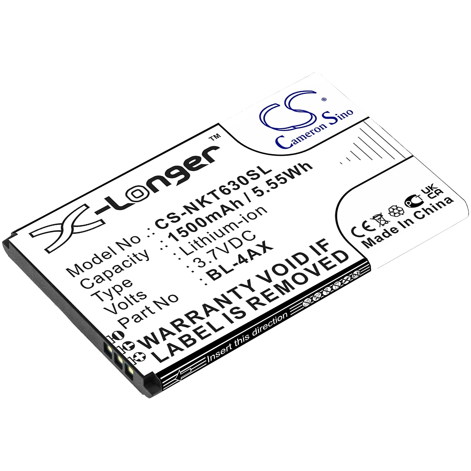 1500mAh Replacement Battery for Nokia 6300 4G/8000 4G (TA-1286, TA-1291) - BL-4AX, BL-4XL Li-ion 3.7V - Phone Battery Replacement
