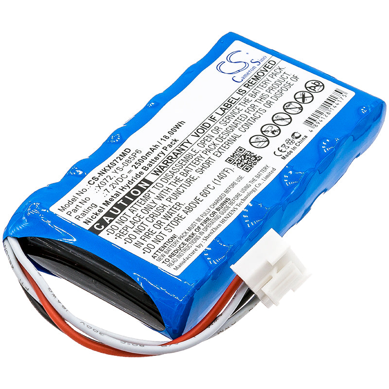7.2V 2500mAh Ni-MH Replacement Battery for Nihon Kohden OLV-2700/OLG-2800 Patient Monitors - High Capacity Power.
