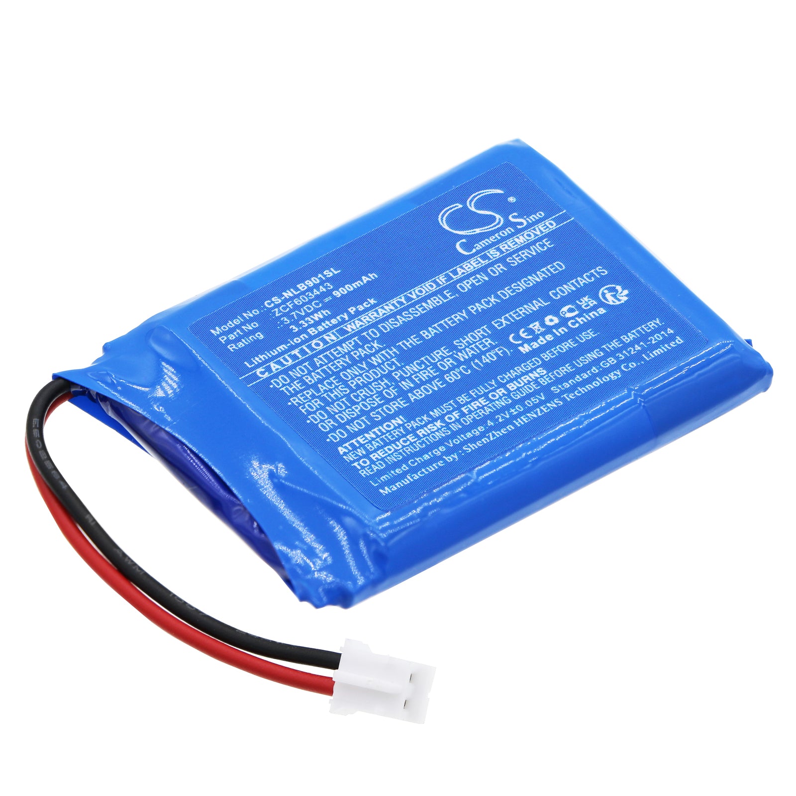 900mAh 3.7V Li-ion Replacement Battery for Nolan N-COM 901, BX1, B901S Wireless Intercom Headsets
