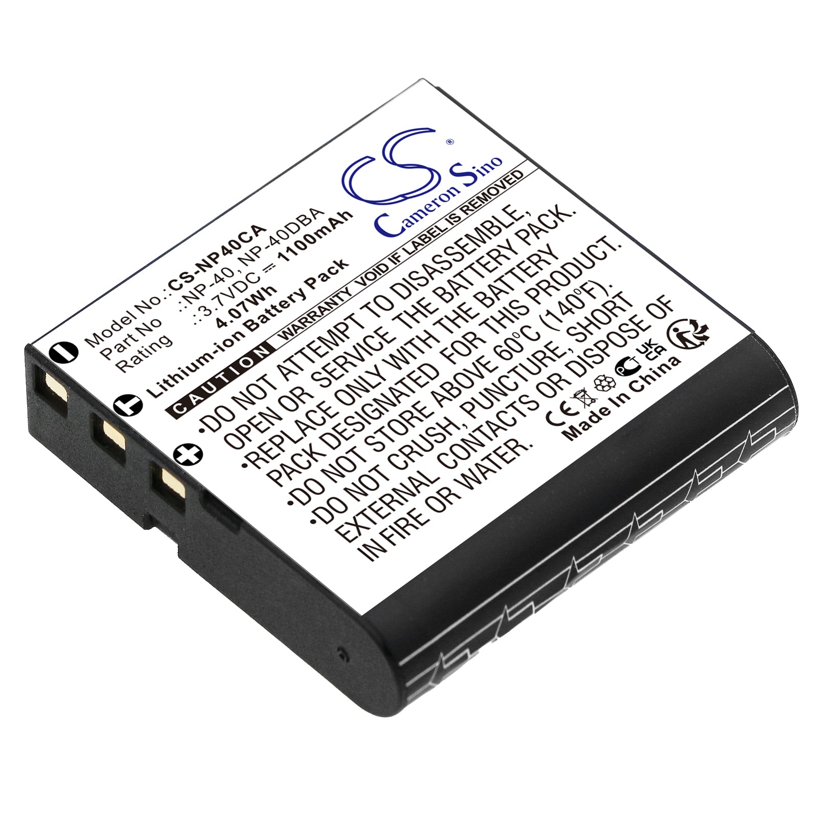 3.  7V 1100mAh Li-ion Replacement Battery for Agfa Microflex 100 102, Casio Exilim, Kodak PixPro Digital Cameras
