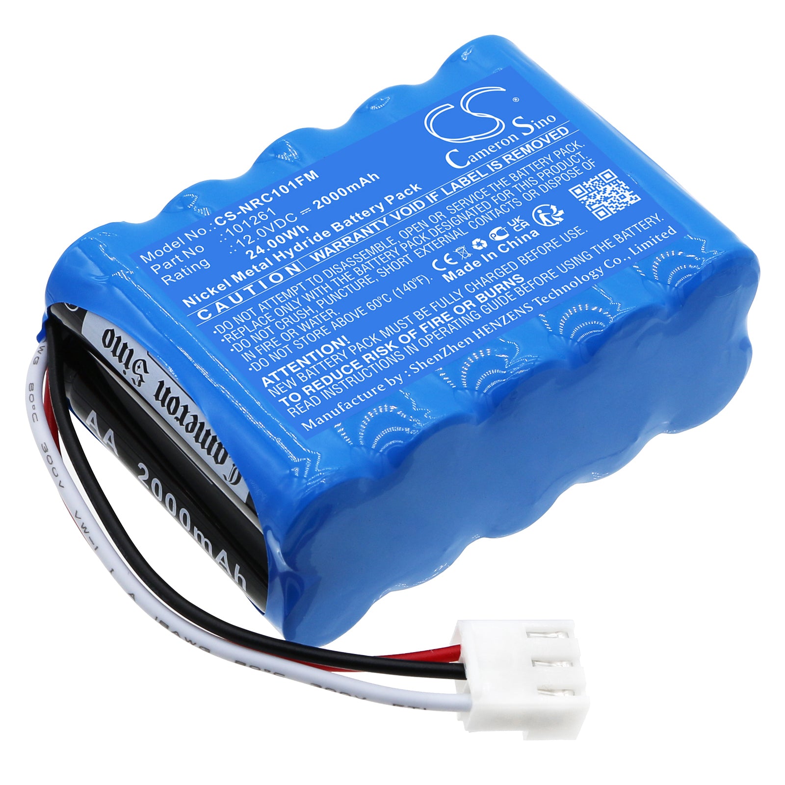 12V 2000mAh Ni-MH Battery for Navgard BNWAS & Dubilier DBC101261 Marine Safety Device (71.2x50.5x28.5mm)
