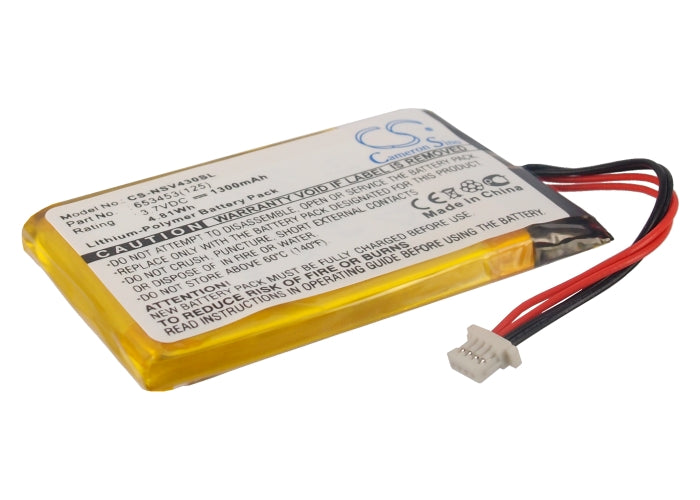 Insignia NS-NCV43GPS Navigator Battery - 1300mAh, 3.7V Li-Polymer Replacement GPS Battery Pack

