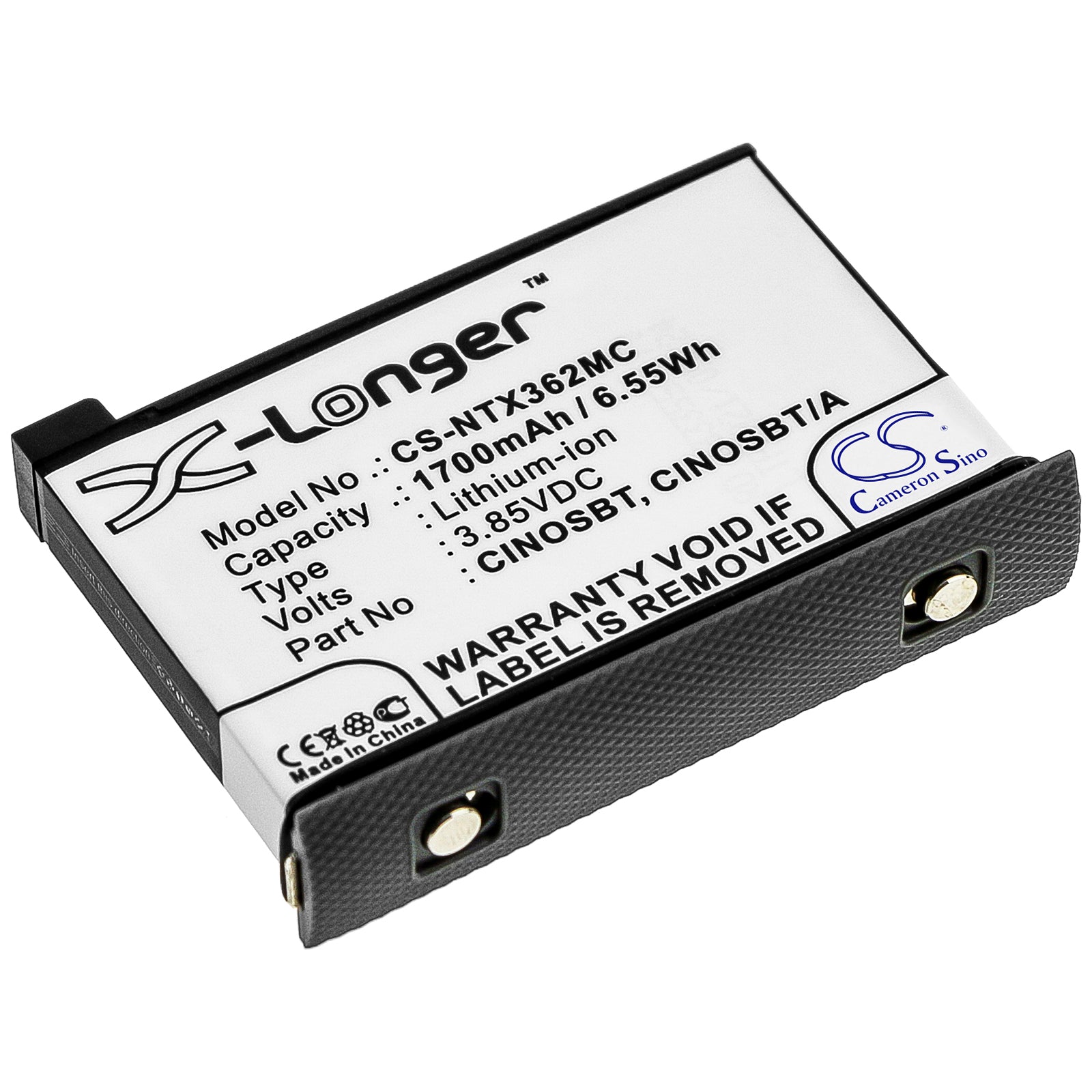 Insta360 ONE X2 Replacement Battery - 1700mAh 6.55Wh 3.85V Li-ion - CINOSBT/A Camera Power
