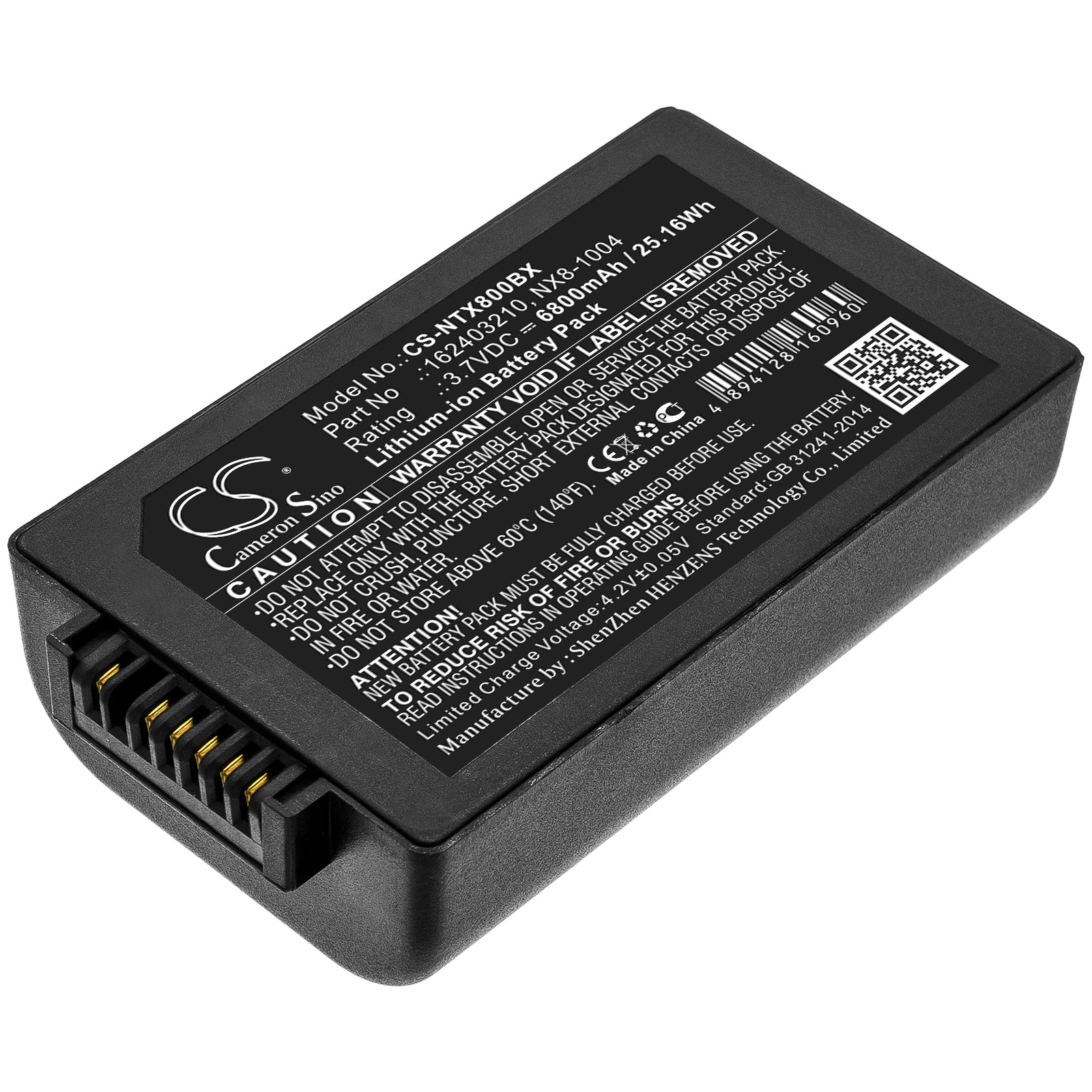 6800mAh Replacement Battery for Nautiz X8 & Point Mobile PM450 Barcode Scanners, 3.7V Li-ion
