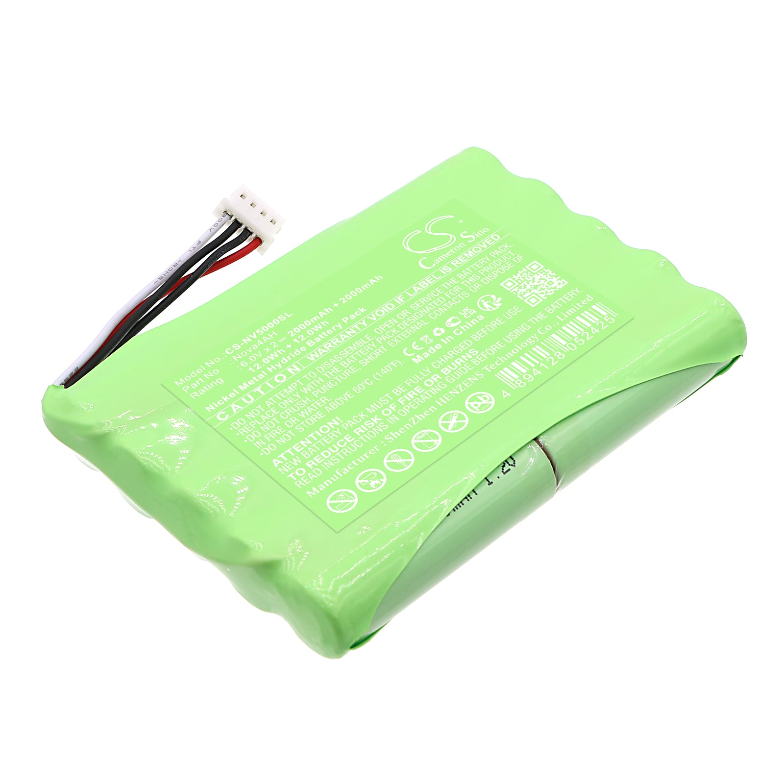 Nova 5000 Data Logger Battery: 2000mAh 6V Ni-MH Replacement, Survey & Test Equipment, 99.8x72.2x14.8mm
