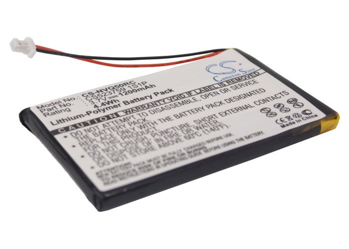 1200mAh Replacement Battery for Nevo Q50 & CS50 Remote - 3.7V Li-Polymer, 60x36x5mm Size
