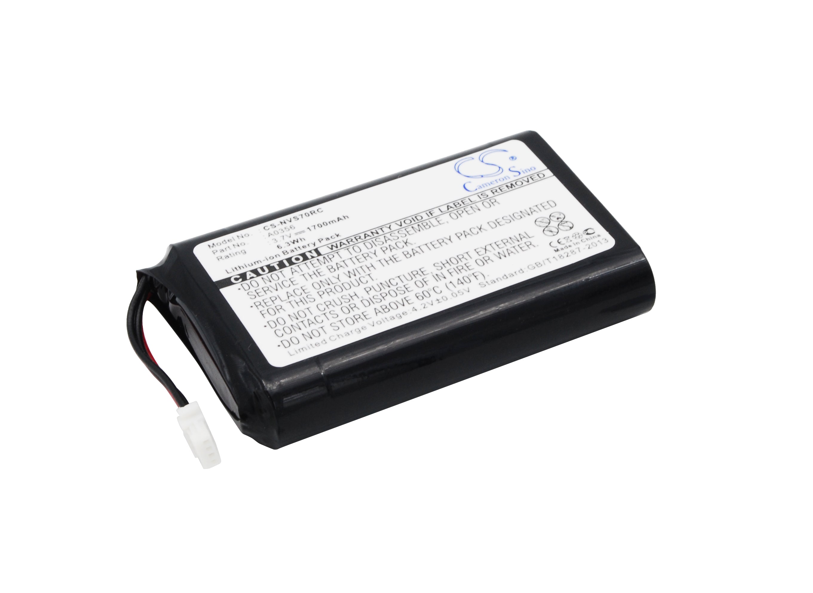 Nevo S70 Remote Control Battery Replacement - 1700mAh 3.7V Li-ion - A0356 (53.4x33.3x10.5mm)
