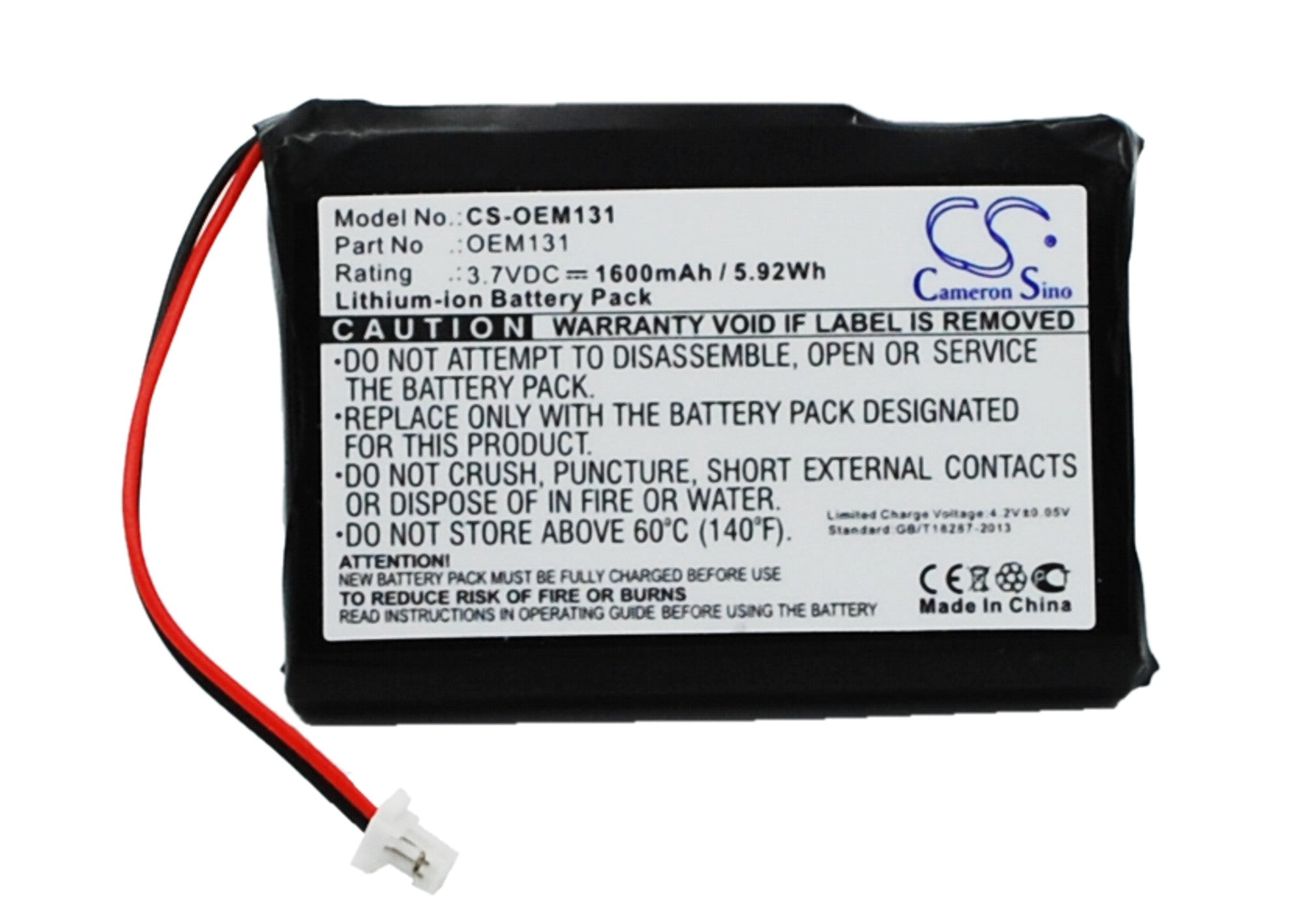 3.7V 5.92Wh Rechargeable Li-ion Battery - MP3, Bluetooth Headset, Wearable Device Power Source
