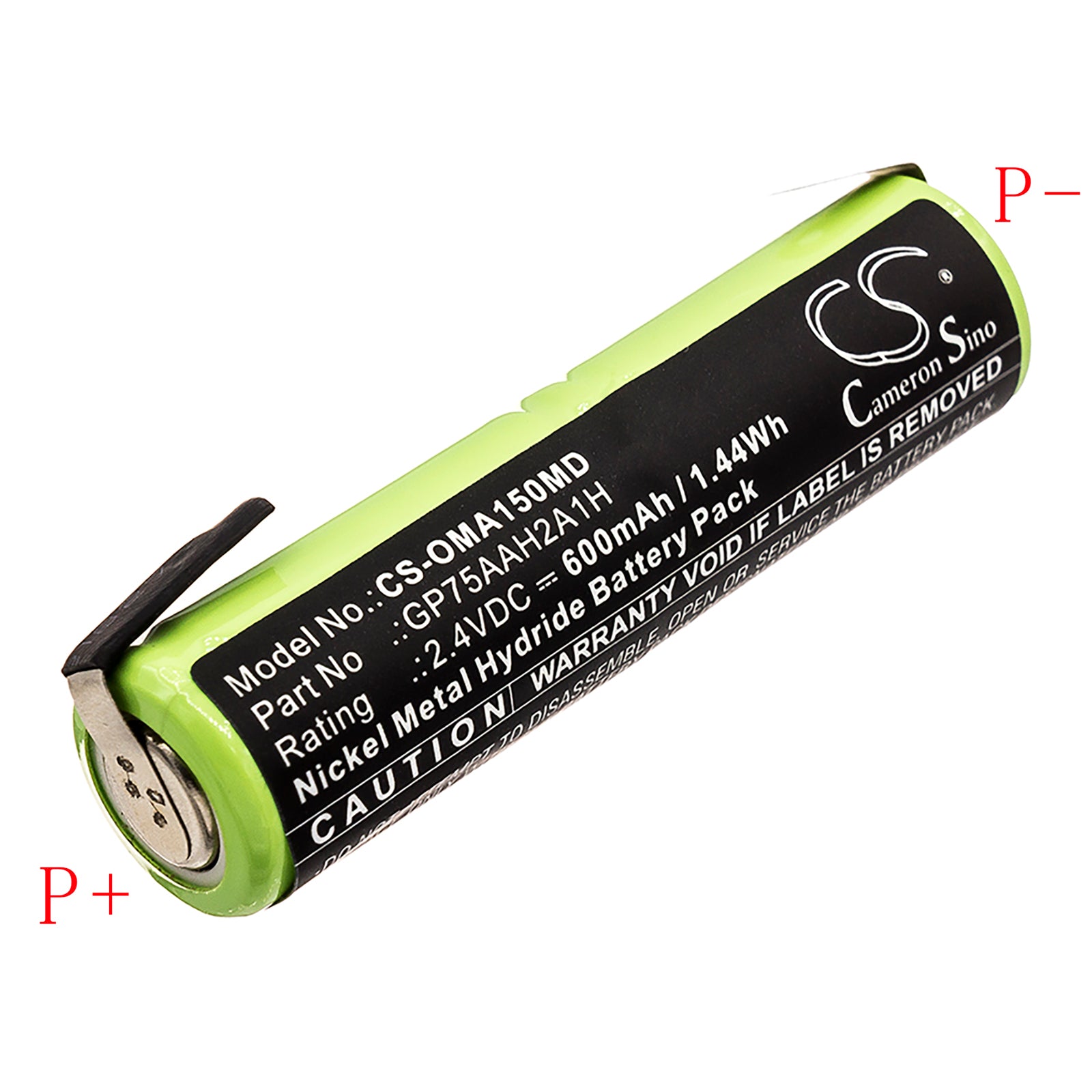 600mAh Ni-MH Battery Replacement for Colgate Omron ProClinical A1500 Electric Toothbrush - 2.4V
