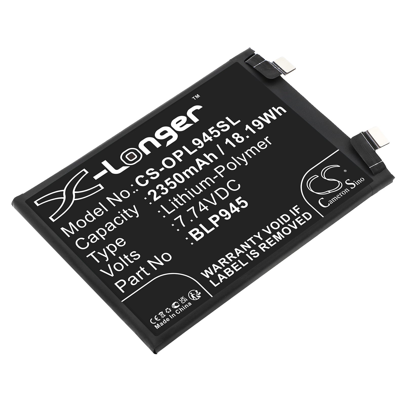 2350mAh BLP945 Replacement Battery for OnePlus Ace Pro 10T 5G (CPH2419, PGP110) - Premium Li-Polymer
