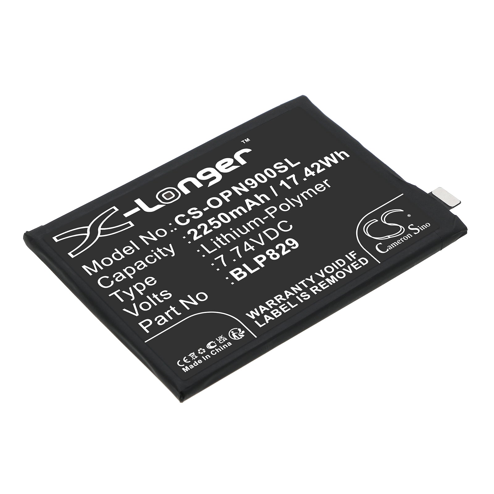 OnePlus 9/9 Pro Mobile Phone Battery Replacement - 2250mAh Li-Polymer BLP829 - 7.74V 17.42Wh
