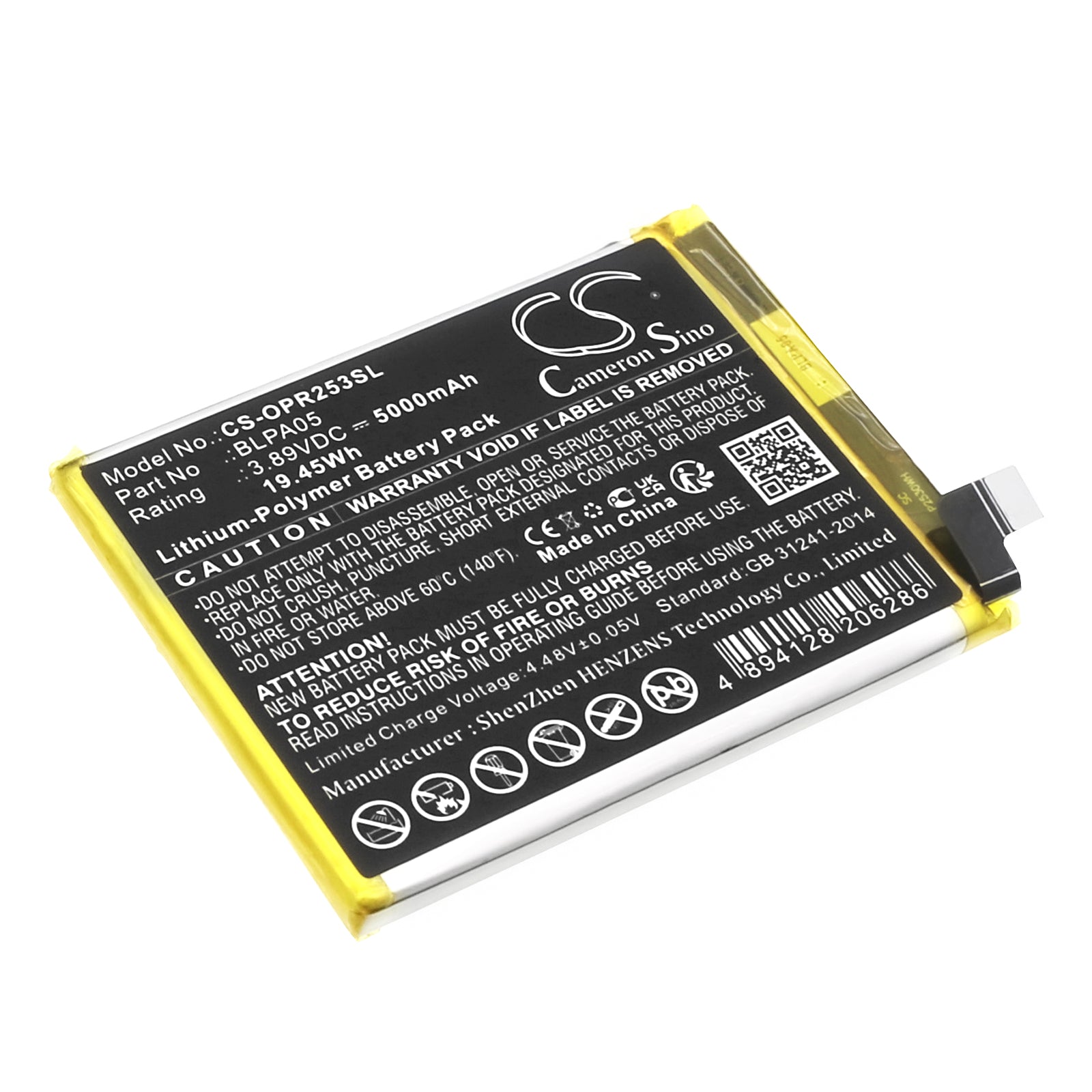OPPO Reno 10 5G (CPH2531) Replacement Battery - BLPA05 - 5000mAh Li-Polymer - Mobile Phone Battery
