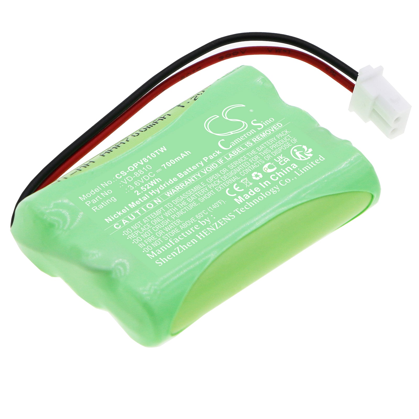 700mAh 3.6V Ni-MH Replacement Battery for IQ America VD-8810 Home Security Camera & iVision Intercom
