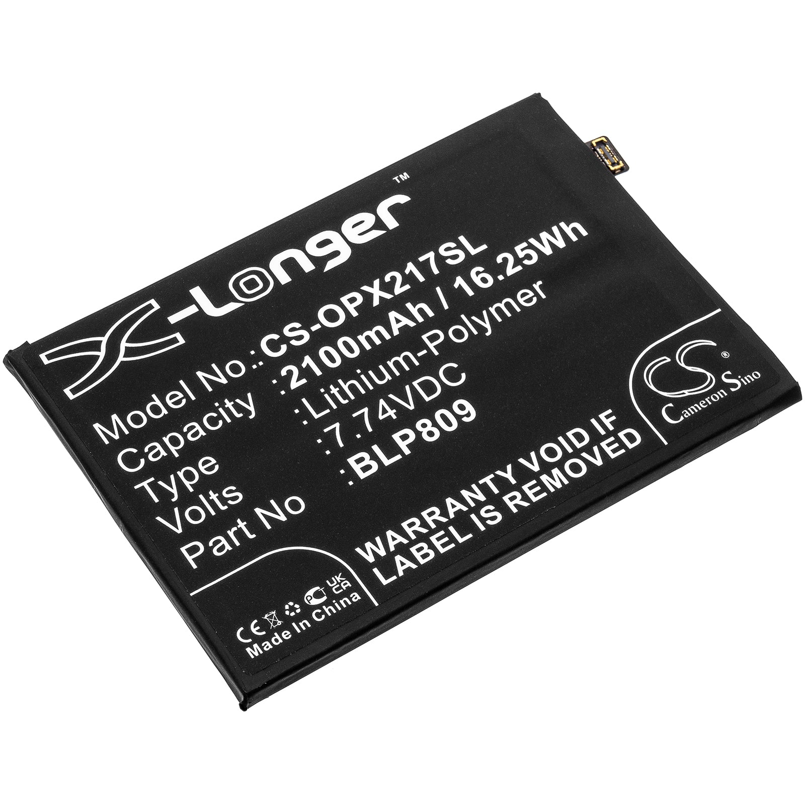 2100mAh Replacement Battery for OPPO Realme Q2 Pro RMX2173 - BLP809, 7.74V Li-Polymer - Reliable Power
