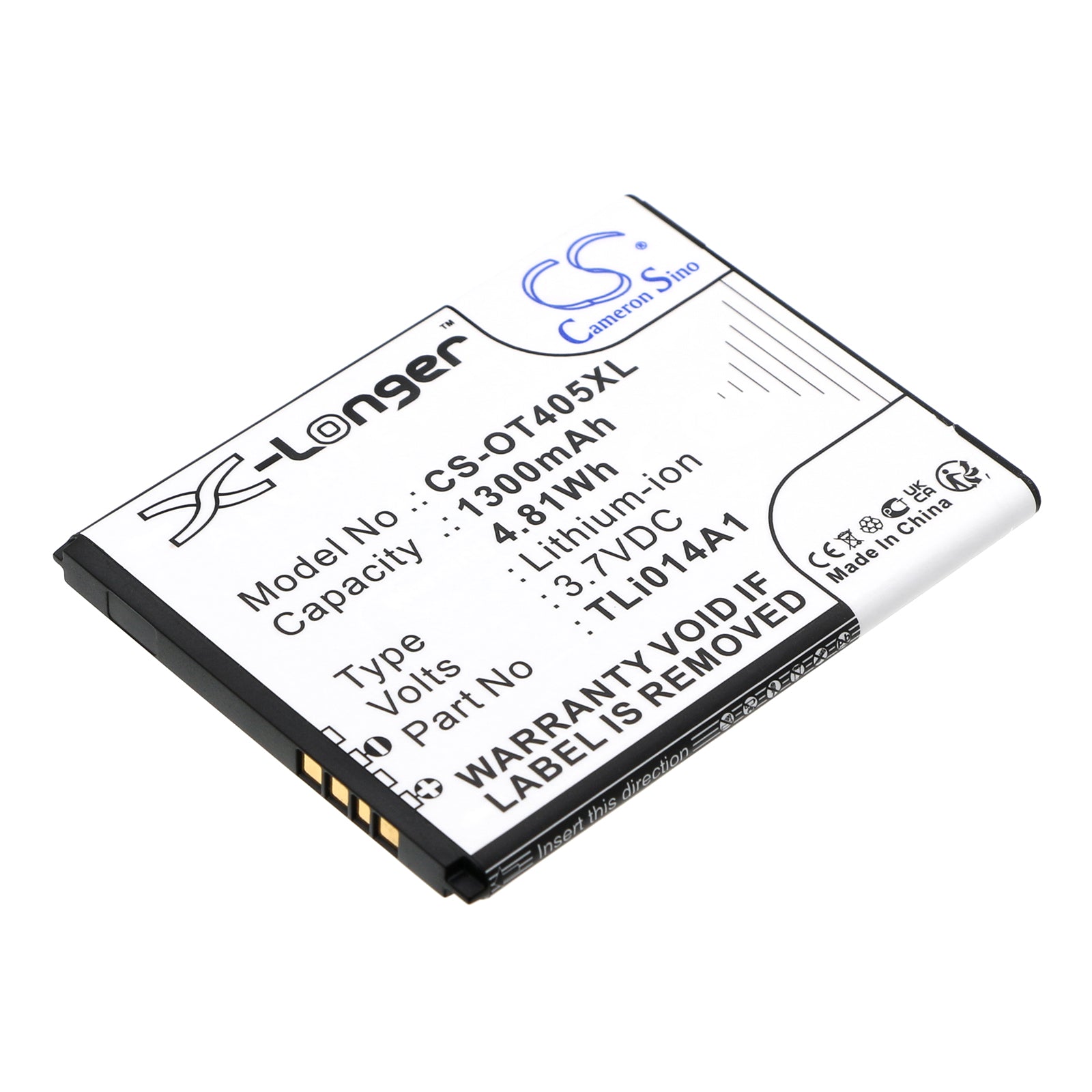 1300mAh Replacement Battery for Alcatel One Touch Evolve/Pixi/Glory - 3.7V Li-ion - Extended Life, Reliable Power
