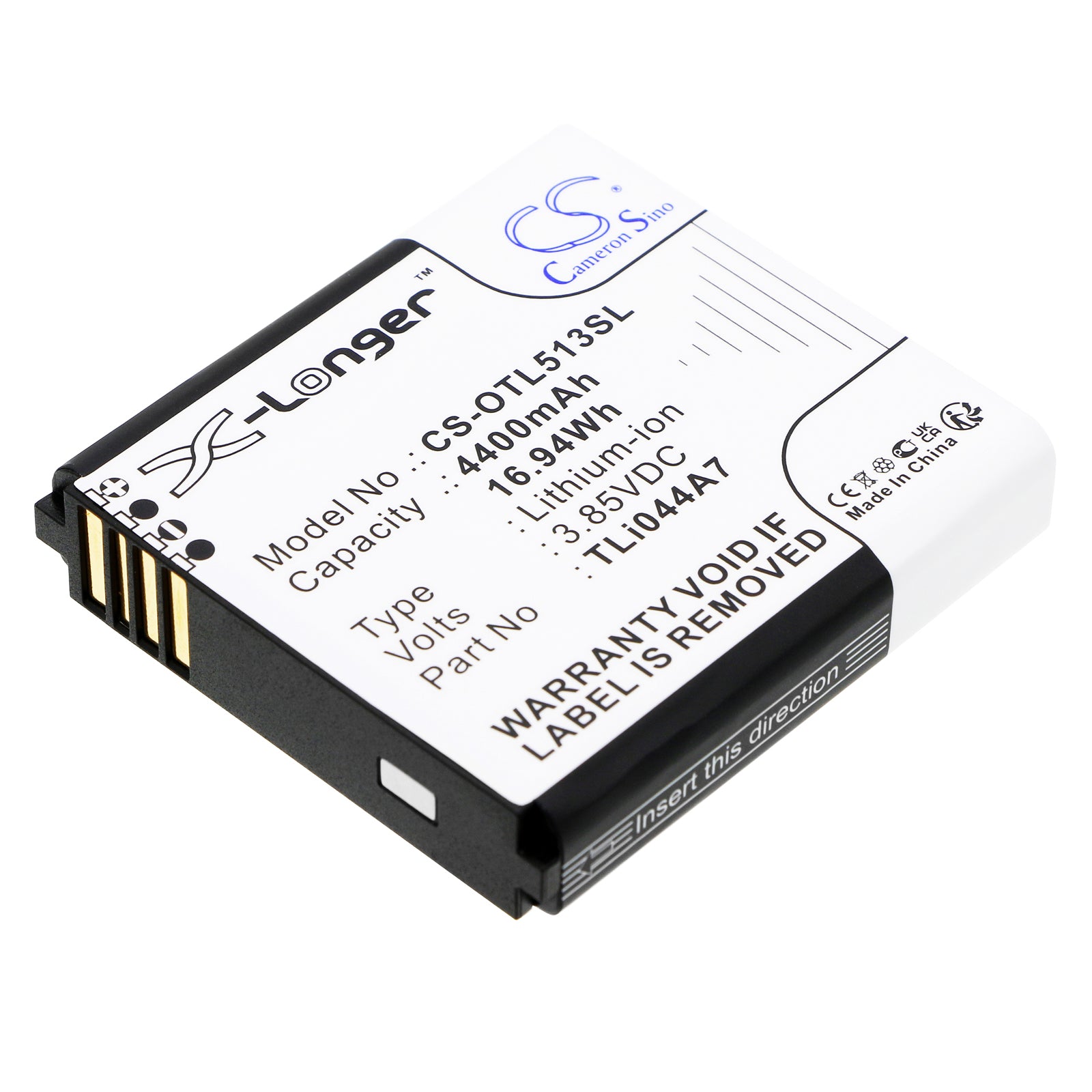 Alcatel Link Zone 5G UW MW513U Hotspot Battery: 4400mAh, 3.85V Li-ion Replacement (TLi044A7)
