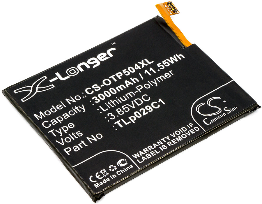 3000mAh Replacement Battery - Alcatel A30, Revvl, Jitterbug Smart2 - 3.85V Li-Polymer TLp029C1
