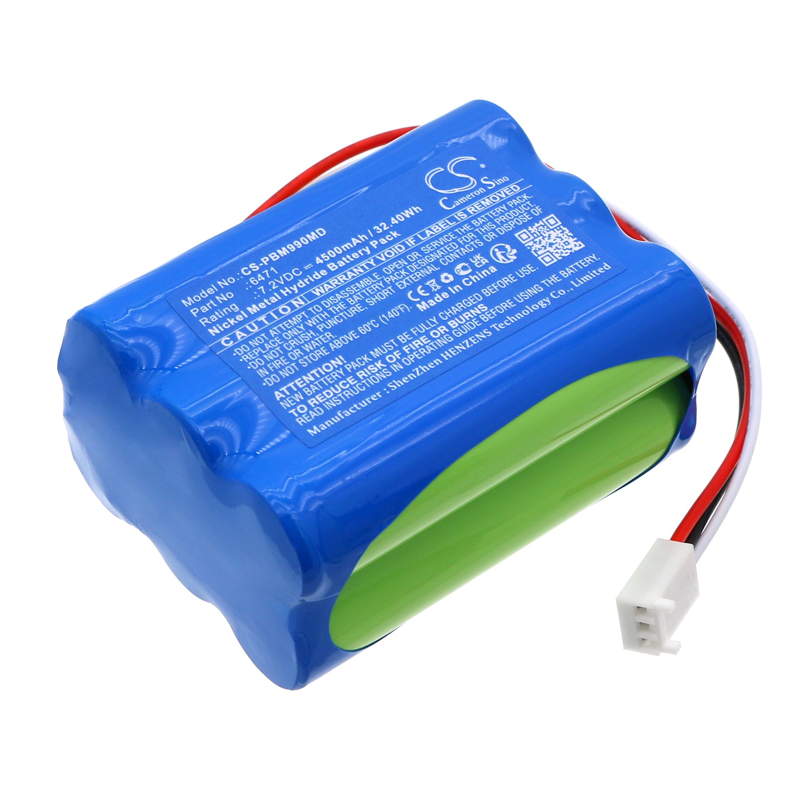 7.2V 4500mAh Ni-MH Replacement Battery for IPB HDM 99XP, MXI-1 Medical Device - 67.9x50.7x34mm
