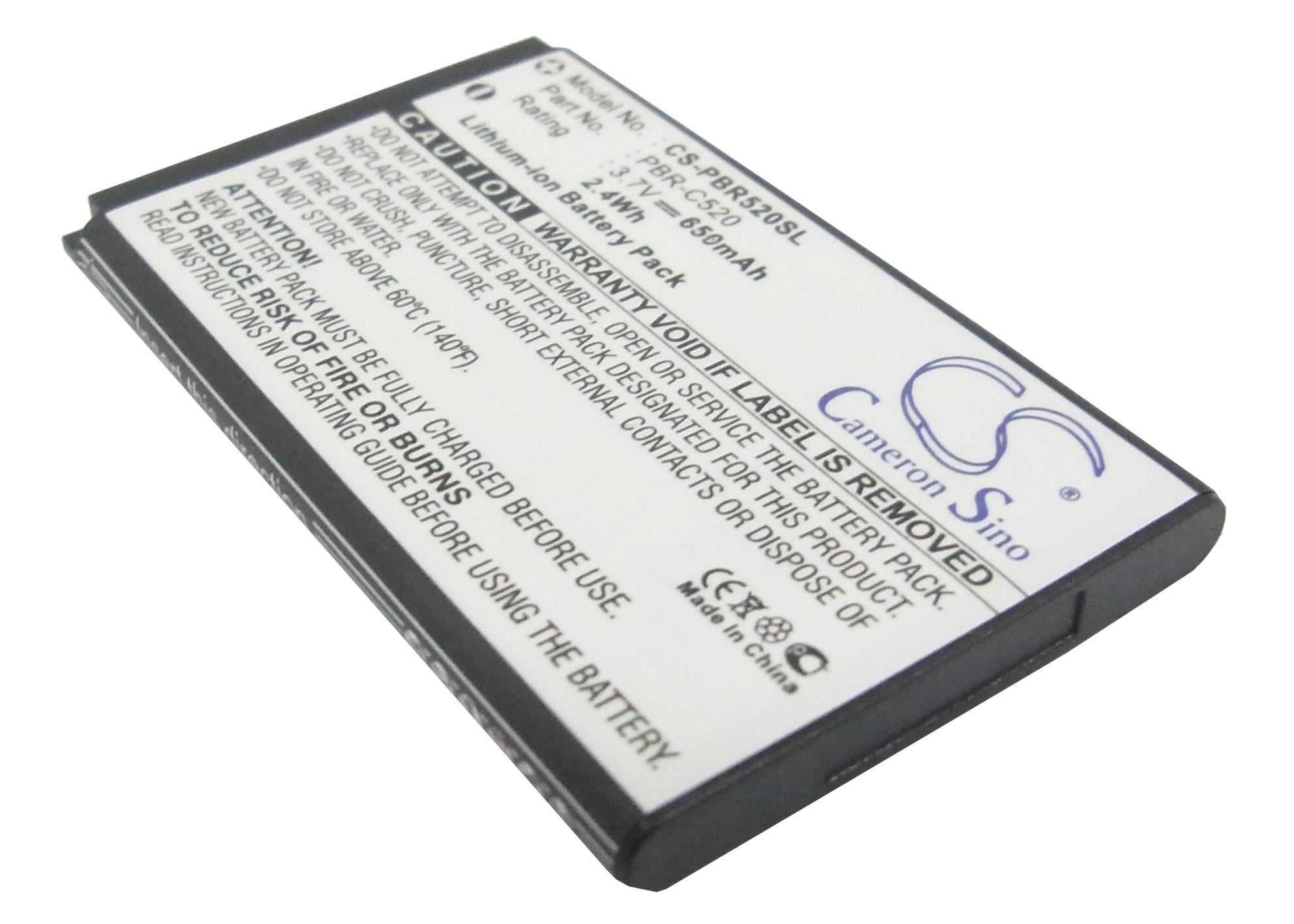 650mAh 3.7V Li-ion Replacement Battery for Audiovox Shuttle CDM-8964 & Pantech Breeze C520 Phones
