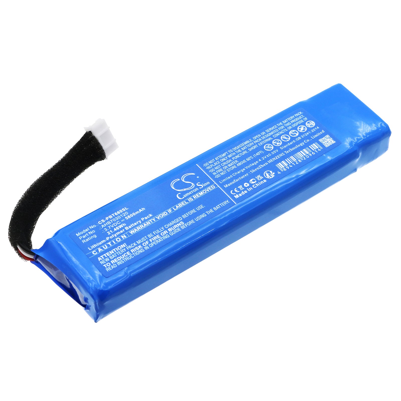 5800mAh Replacement Battery for Philips BT6600/BT6600B Wireless Speaker, 3.7V Li-Polymer - AHB7030120
