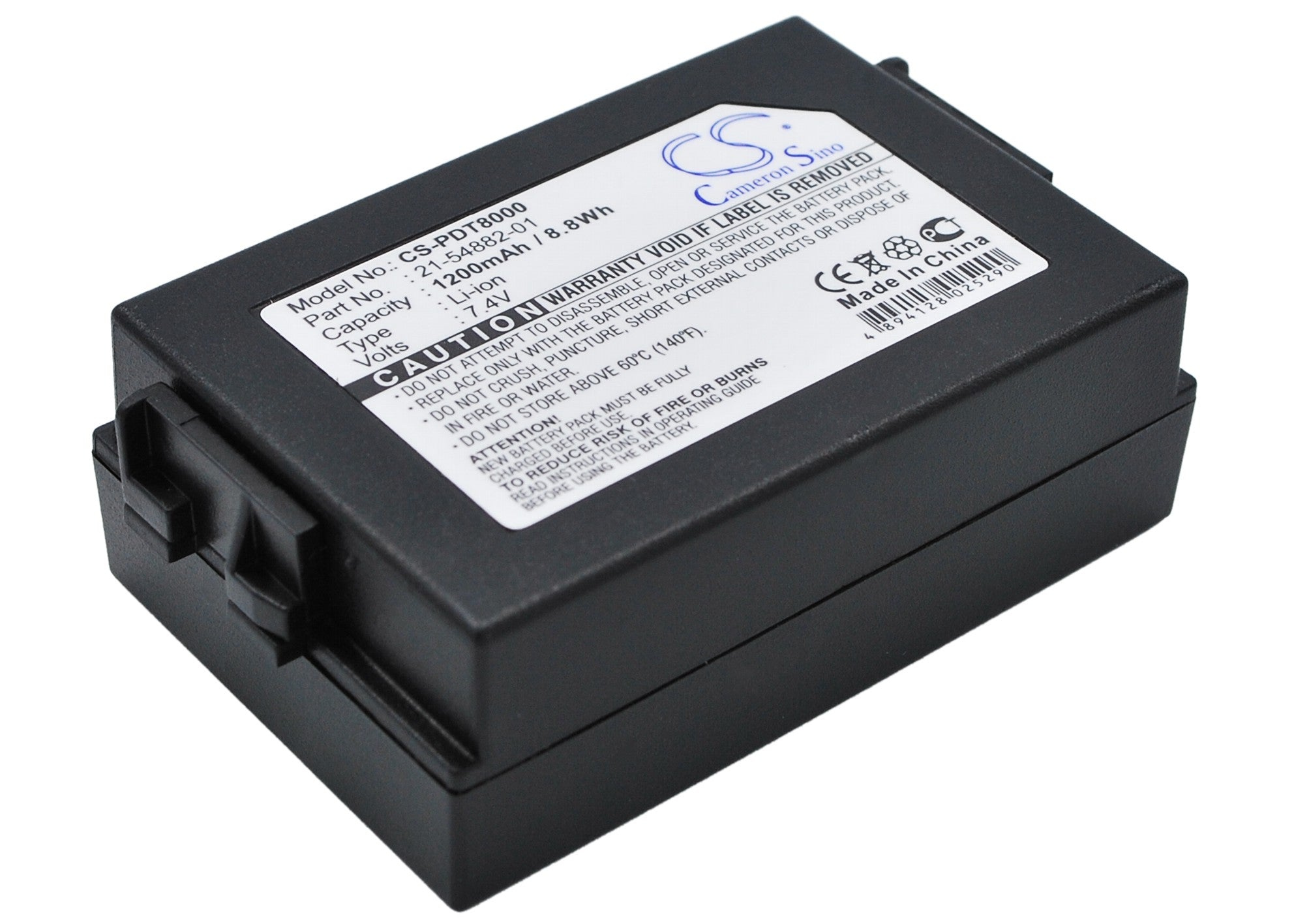 7.4V 1200mAh Li-ion Replacement Battery for Symbol PDT8000, PDT8037, PDT8046 Barcode Scanners, Replaces 21-54882-01
