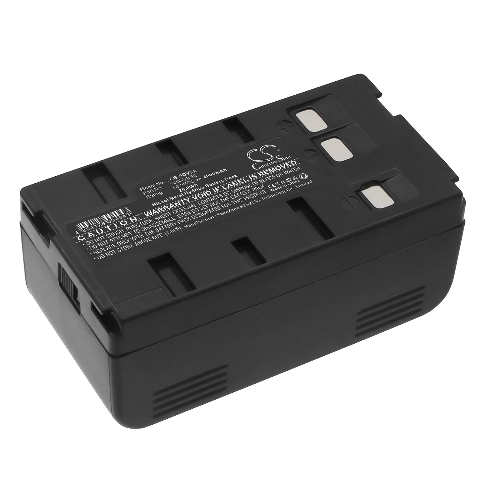 6.0V 4000mAh Ni-MH Replacement Battery for Panasonic NV & PV Series Camcorders/Cameras
