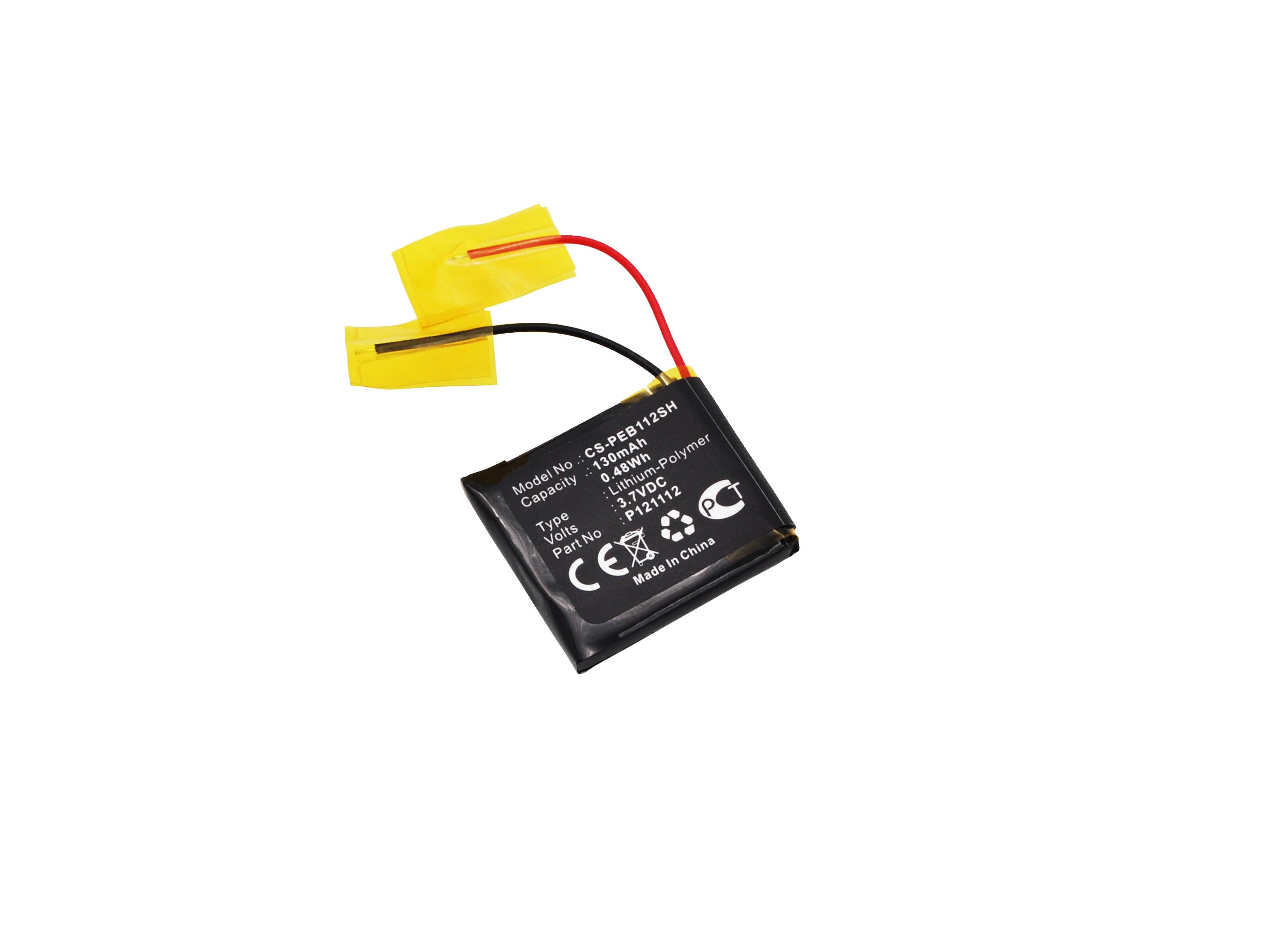 130mAh 3.7V Li-Polymer Replacement Battery for Pebble E-Paper/Steel/Watch 2 & 401S Smartwatch

