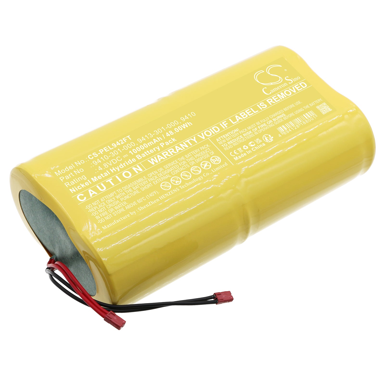 10000mAh Ni-MH 4.8V Replacement Battery for Pelican 9410/9419 LED Flashlight, Replaces 9410-301-000 & 9413-301-000
