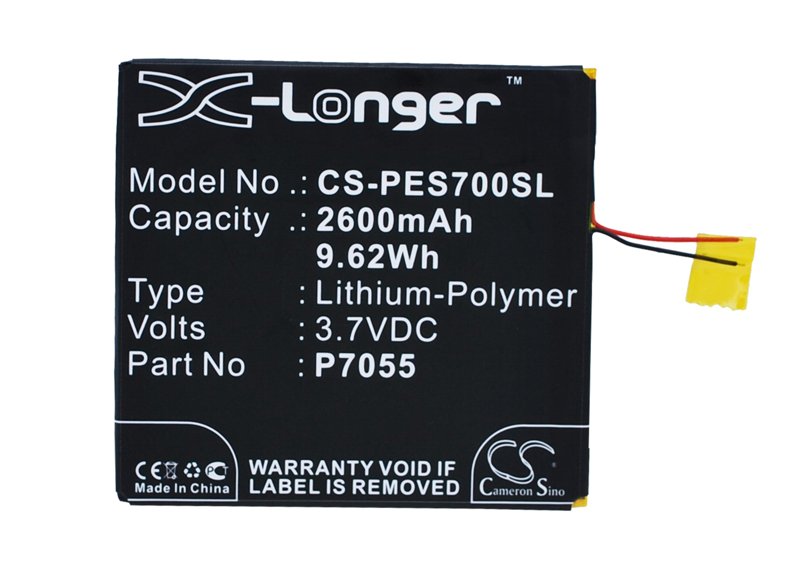 2600mAh Replacement Battery for POSH Equal S700A - 3.7V Li-Polymer Smartphone Battery (P7055 GY-288792PL)
