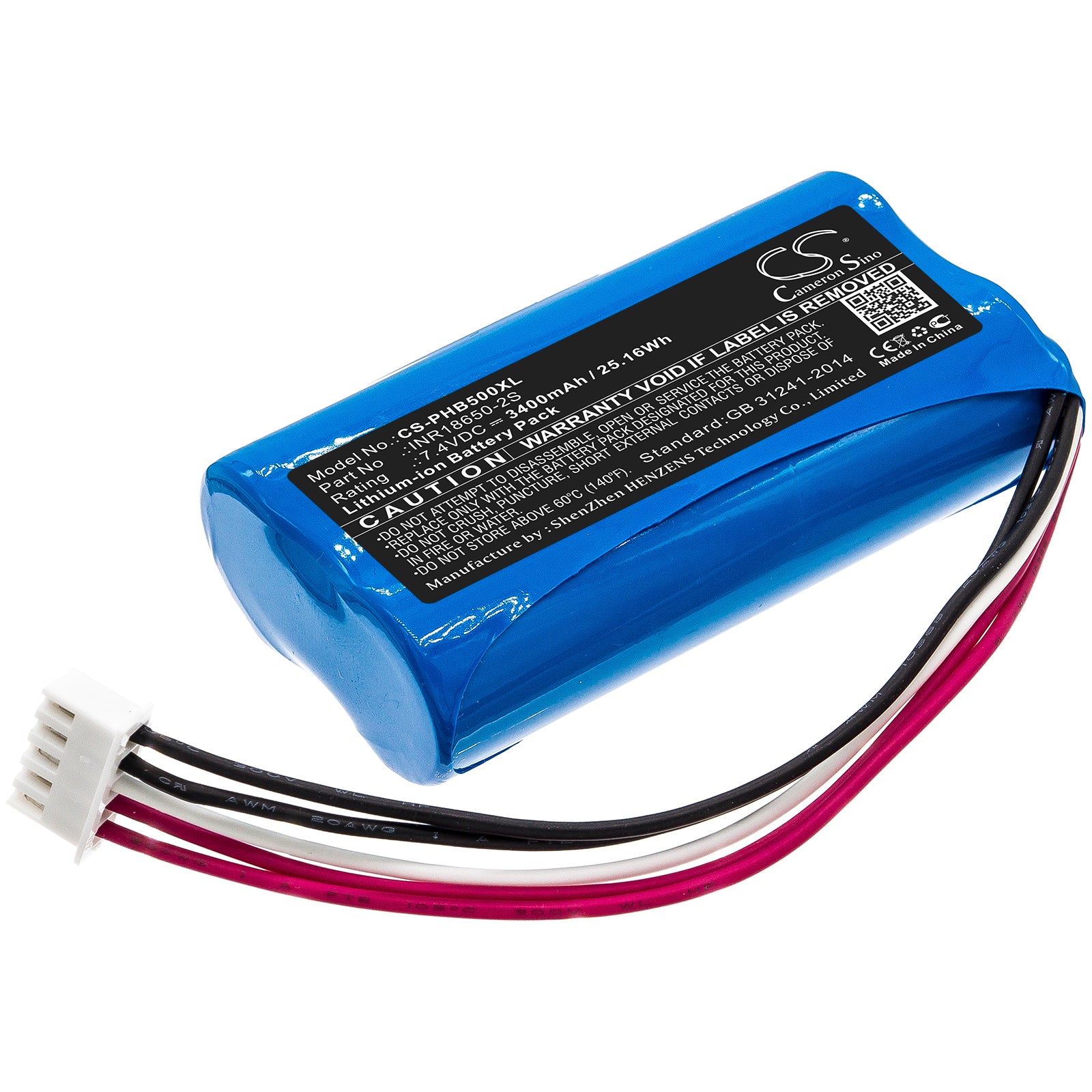 7.4V 3400mAh Li-ion Replacement Battery for Philips ShoqBox SB500M Bluetooth Speaker (INR18650-2S)
