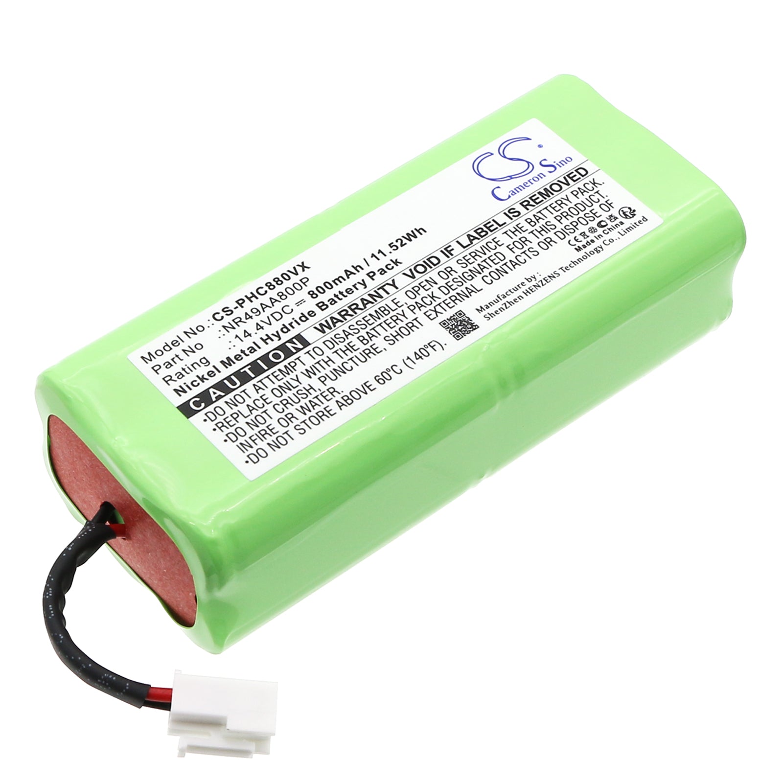 14.4V 800mAh Ni-MH Replacement Battery for Philips & Taurus Robot Vacuums - FC8800 Series, Striker Slim - Exact Fit
