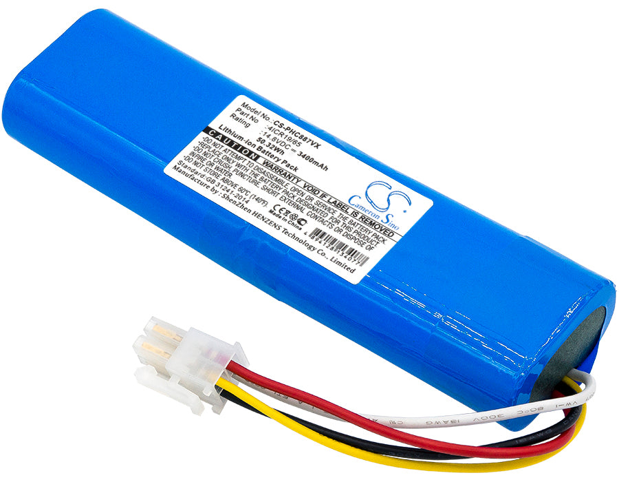 14.8V 3400mAh Li-ion Replacement Battery for Philips SmartPro Compact Robot Vacuum FC87 Series
