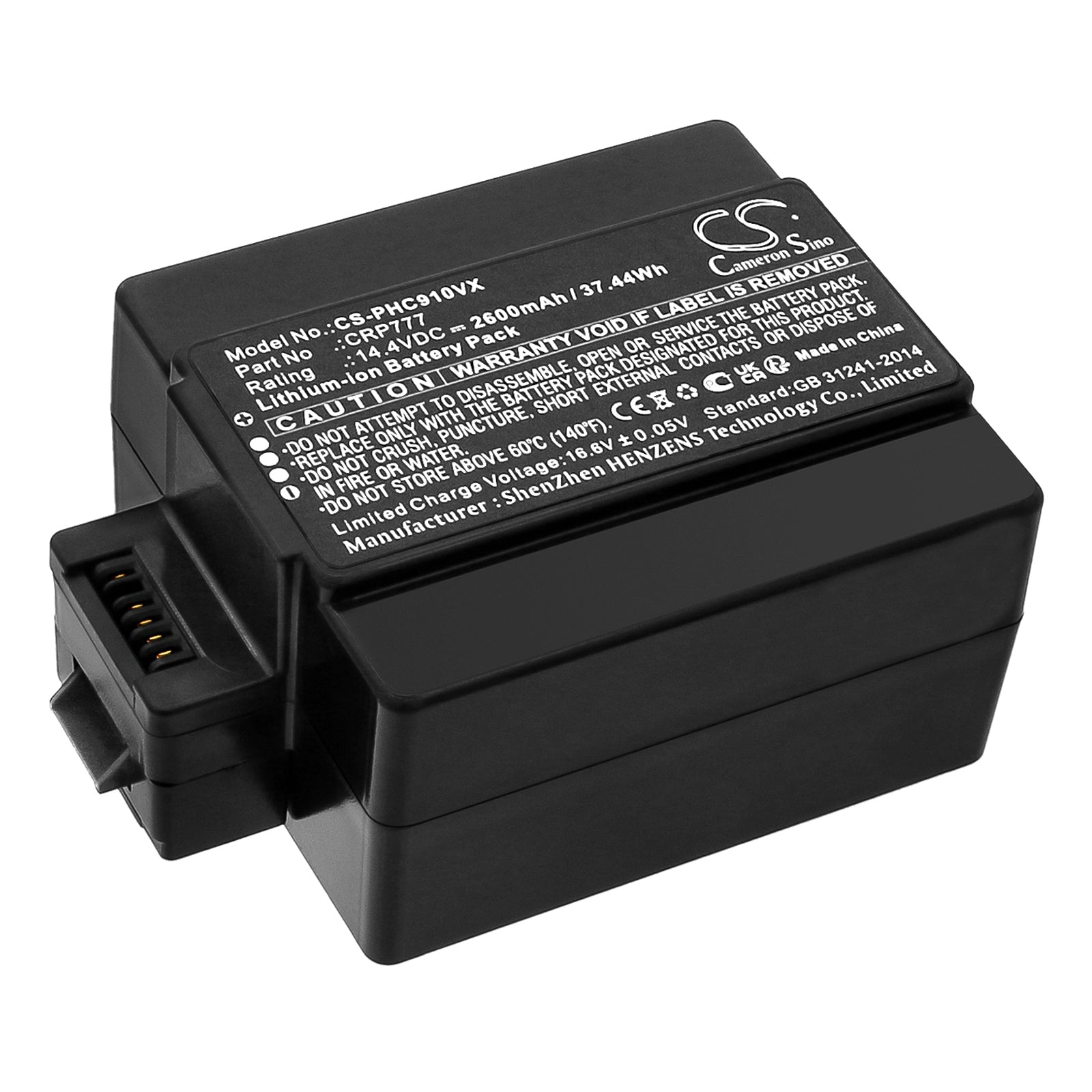 2600mAh 14.4V Li-ion Replacement Battery for Philips HomeRun FC9910 & ICLEBO Robot Vacuum Cleaners
