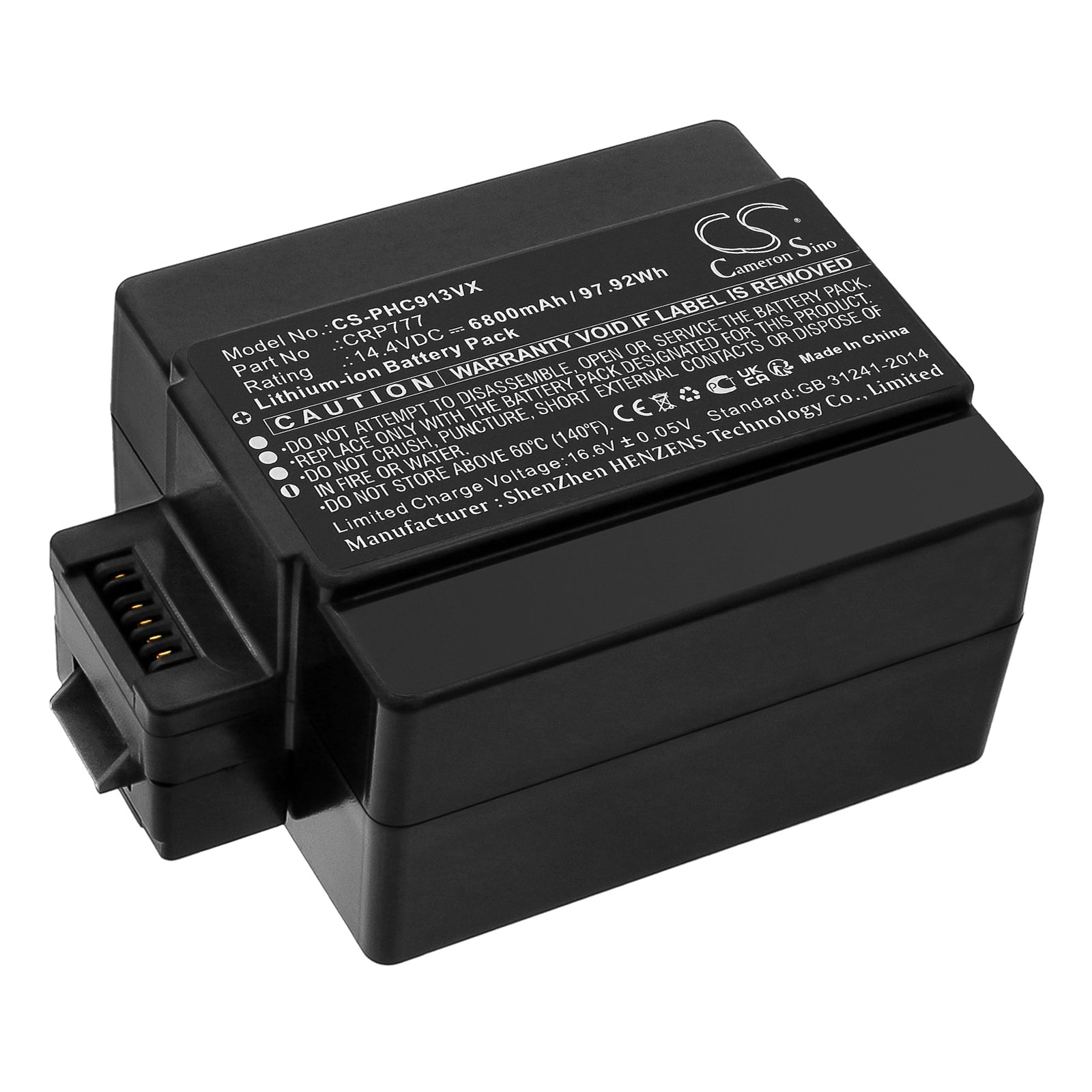 6800mAh 14.4V Li-ion Replacement Battery - Philips HomeRun FC9910 & ICLEBO Smart L4 Plus Robot Vacuum Cleaner
