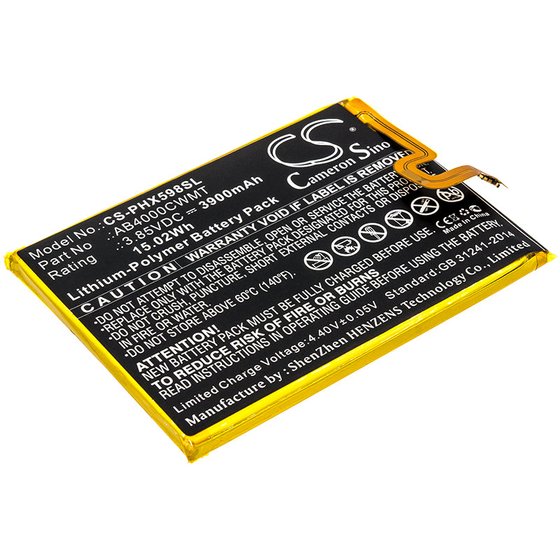 3900mAh Replacement Battery for Philips Xenium S598/CTS598/X598 Smartphones - 3.85V Li-Polymer
