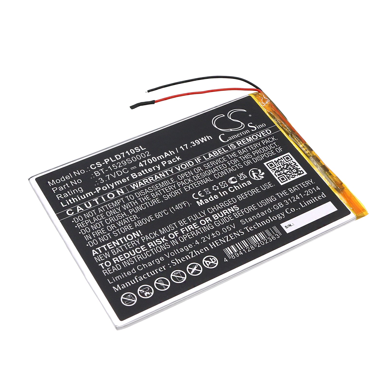 4700mAh 3.7V Li-Polymer Replacement Battery for Polaroid MID1047, MID1048, MIDK147 Tablets
