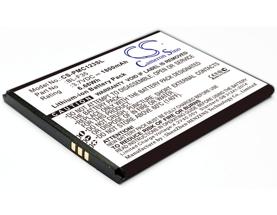 1800mAh Replacement Battery for PHICOMM C1230L Phone - 3.7V Li-ion, Model BL-F35 - Perfect Fit
