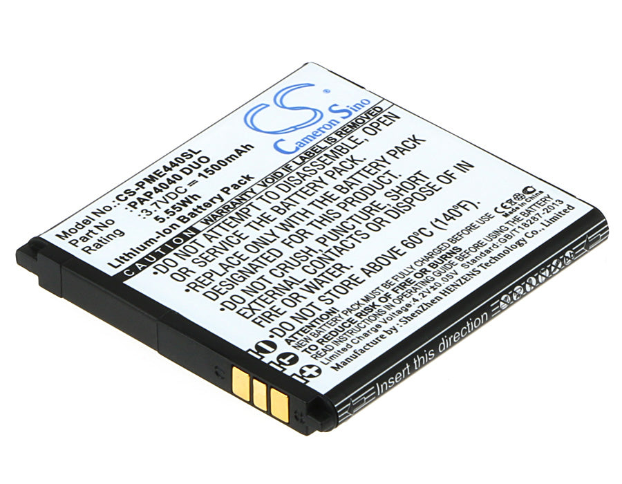 Prestigio MultiPhone 4040 Duo Battery Replacement - 1500mAh, 3.7V Li-ion, Size 52.3x50.9x5.3mm
