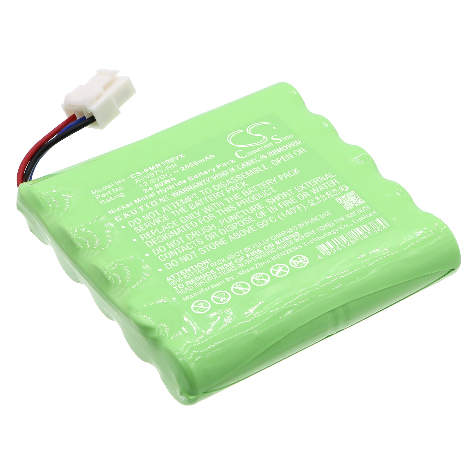 12V 2000mAh Ni-MH Replacement Battery for Panasonic MC-RM10-W Rollan Robotic Vacuum, AVV97V-RN
