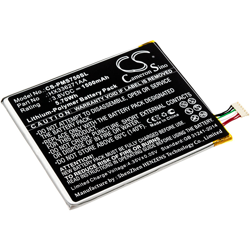 Prestigio PSP7505DUO Battery - 1500mAh 3.8V Li-Polymer Replacement, Smartphone Battery, 69.7x59.45x3.32mm
