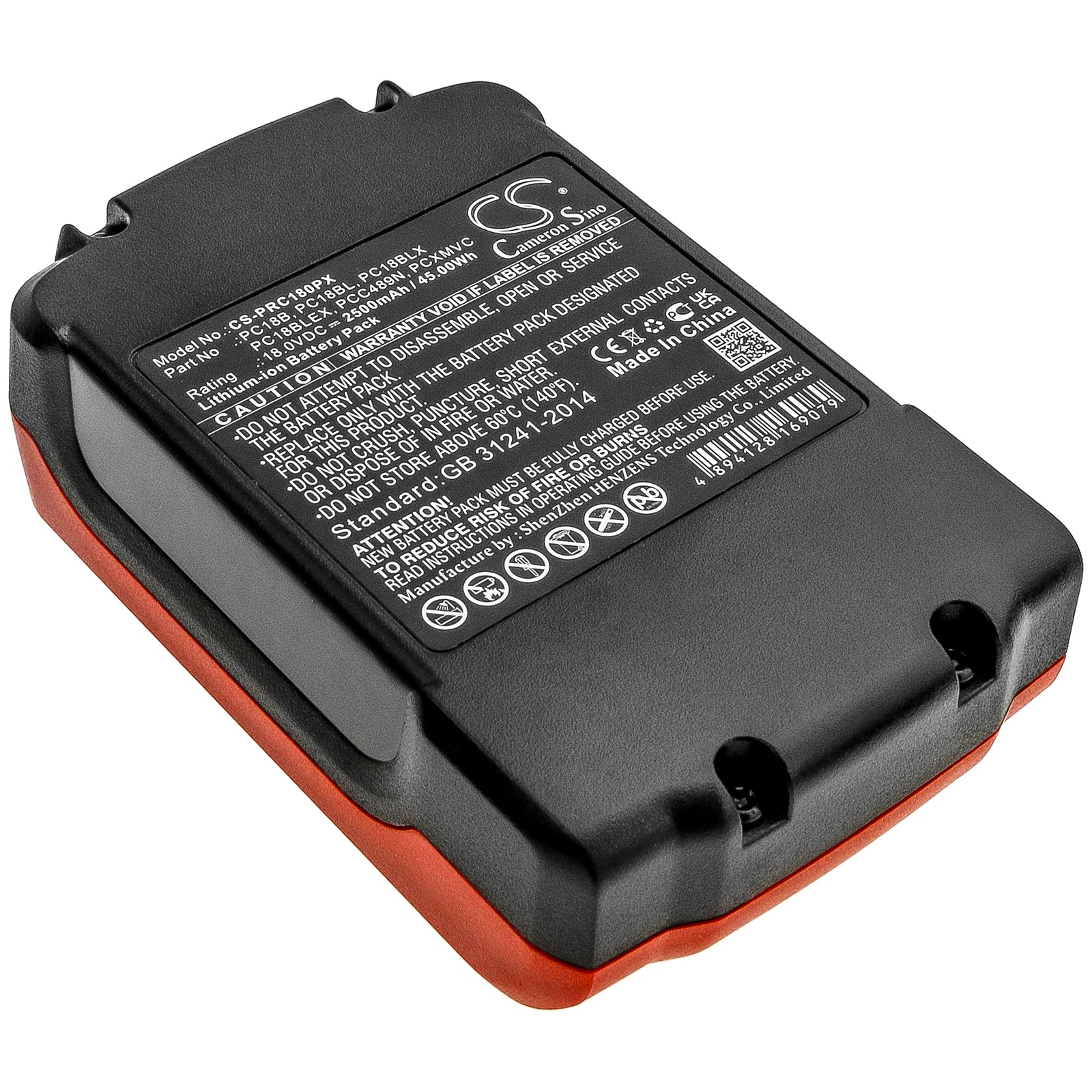 18V 2500mAh Li-ion Replacement Battery Pack for Porter Cable PC18CS PC1800 Cordless Power Tools
