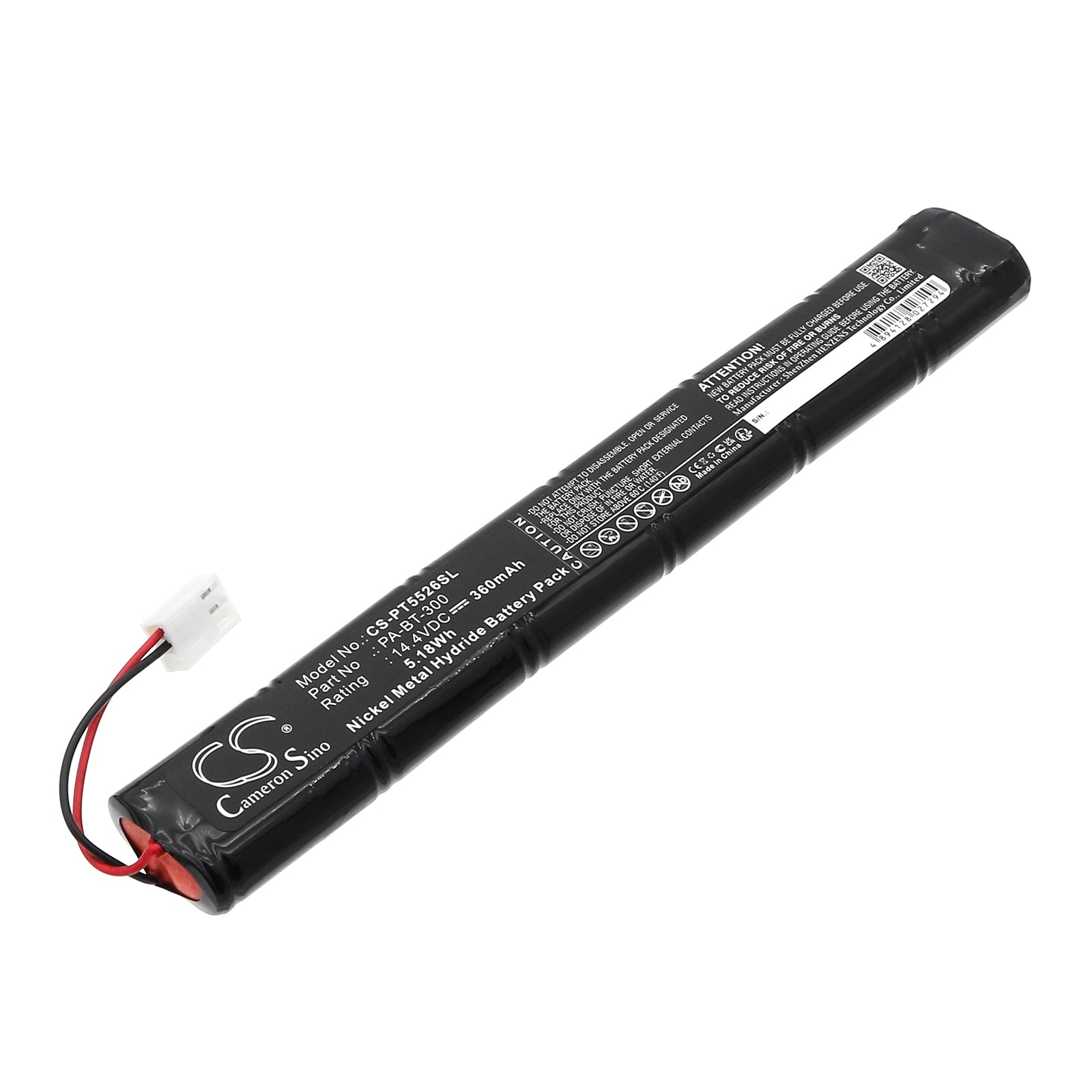 14.4V 360mAh Ni-MH Battery for Brother PJ-520, PJ-560 PocketJet Printers - Extended Life Replacement Power Pack 
