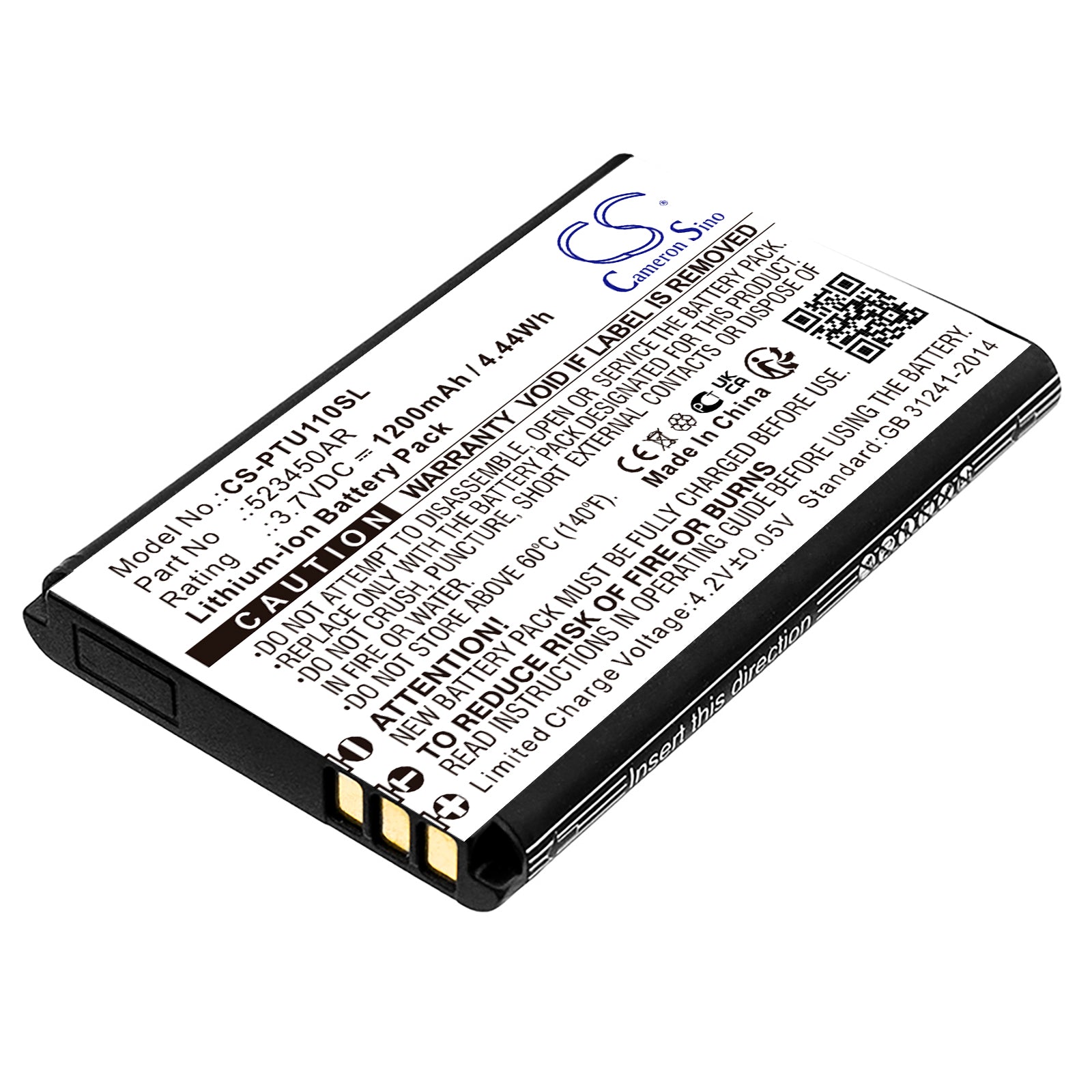 Tecdesk 1200mAh Replacement Battery for Panasonic KX-TU110 & KX-TF200 Cordless Phones - 3.7V Li-ion
