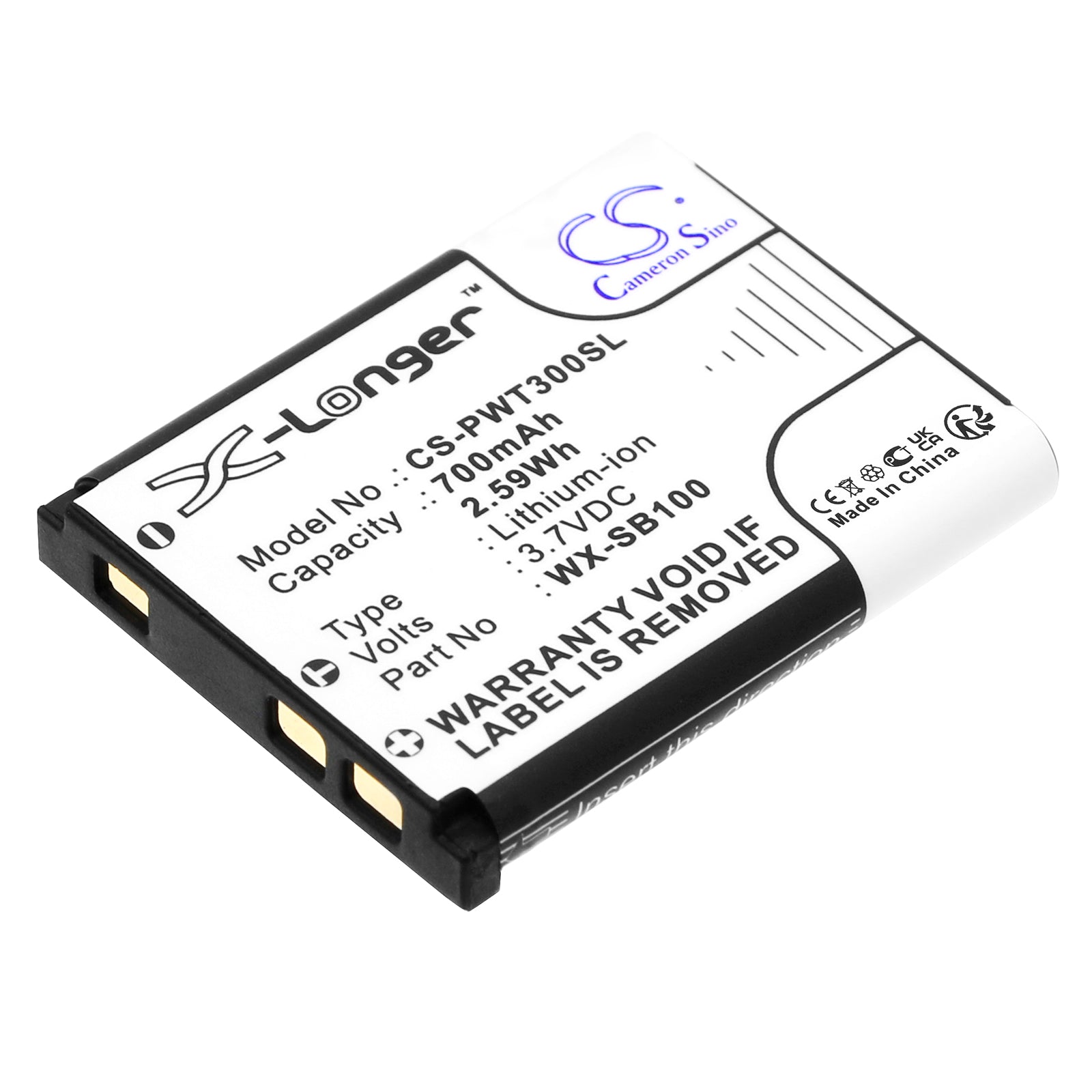 700mAh Replacement Battery for Panasonic Attune II HD3 & WX-CH455 Wireless Headsets - 3.7V Li-ion
