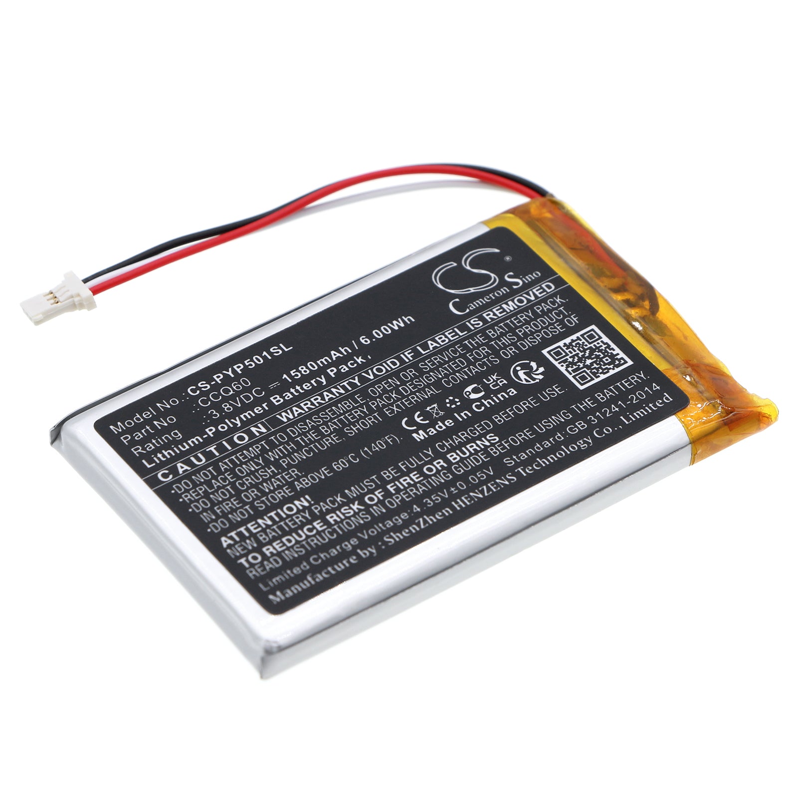 1580mAh Replacement Battery for Poynt 5 P0501 Payment Terminal - 3.8V, 6.00Wh Li-Polymer Backup Power
