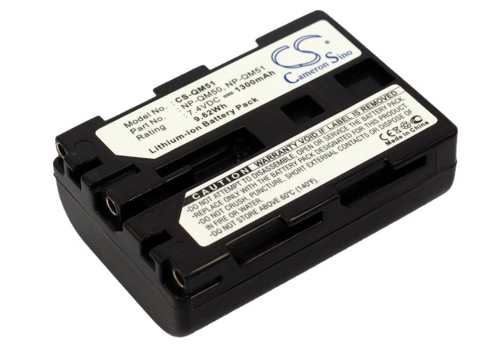 7.4V 1300mAh Li-ion Replacement Battery for Sony Camcorders (DCR-DVD & DCR-TRV Series) - 55.6x38.3x20.5mm
