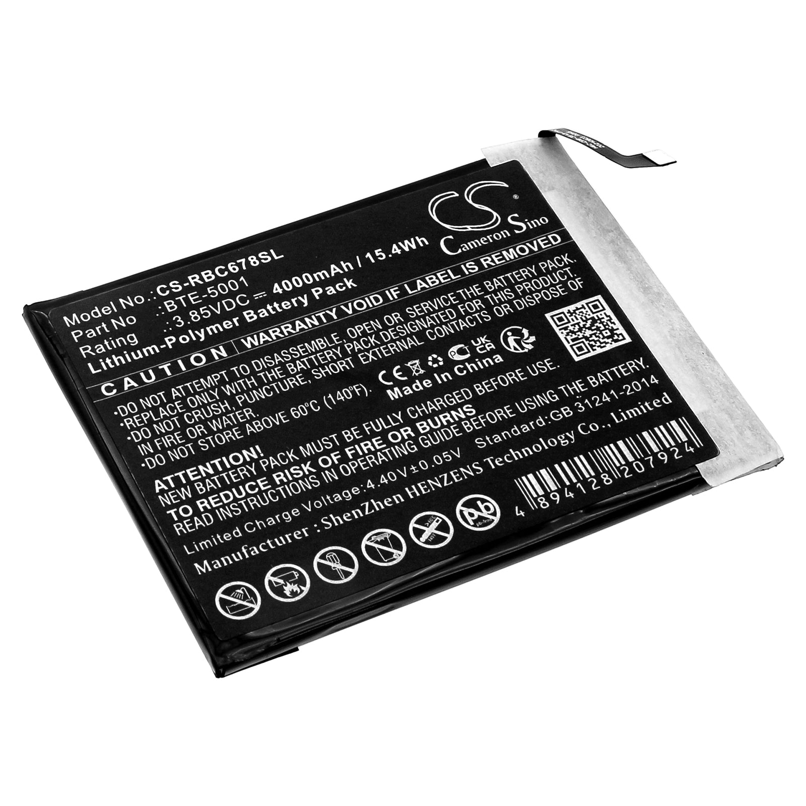 4000mAh Li-Polymer Replacement Battery for Orbic Myra 5G R678L5, Magic 5G R678EL - BTE-5001
