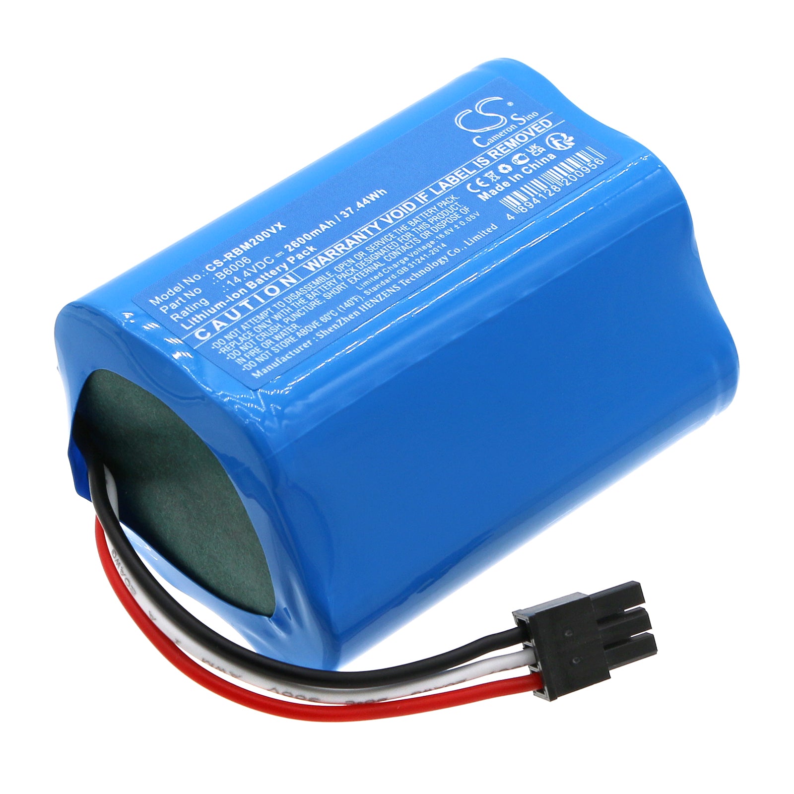 Robzone Moppy 2.0 & Profi Vacuum Replacement Battery - 14.4V Li-ion, 2600mAh High Capacity Pack
