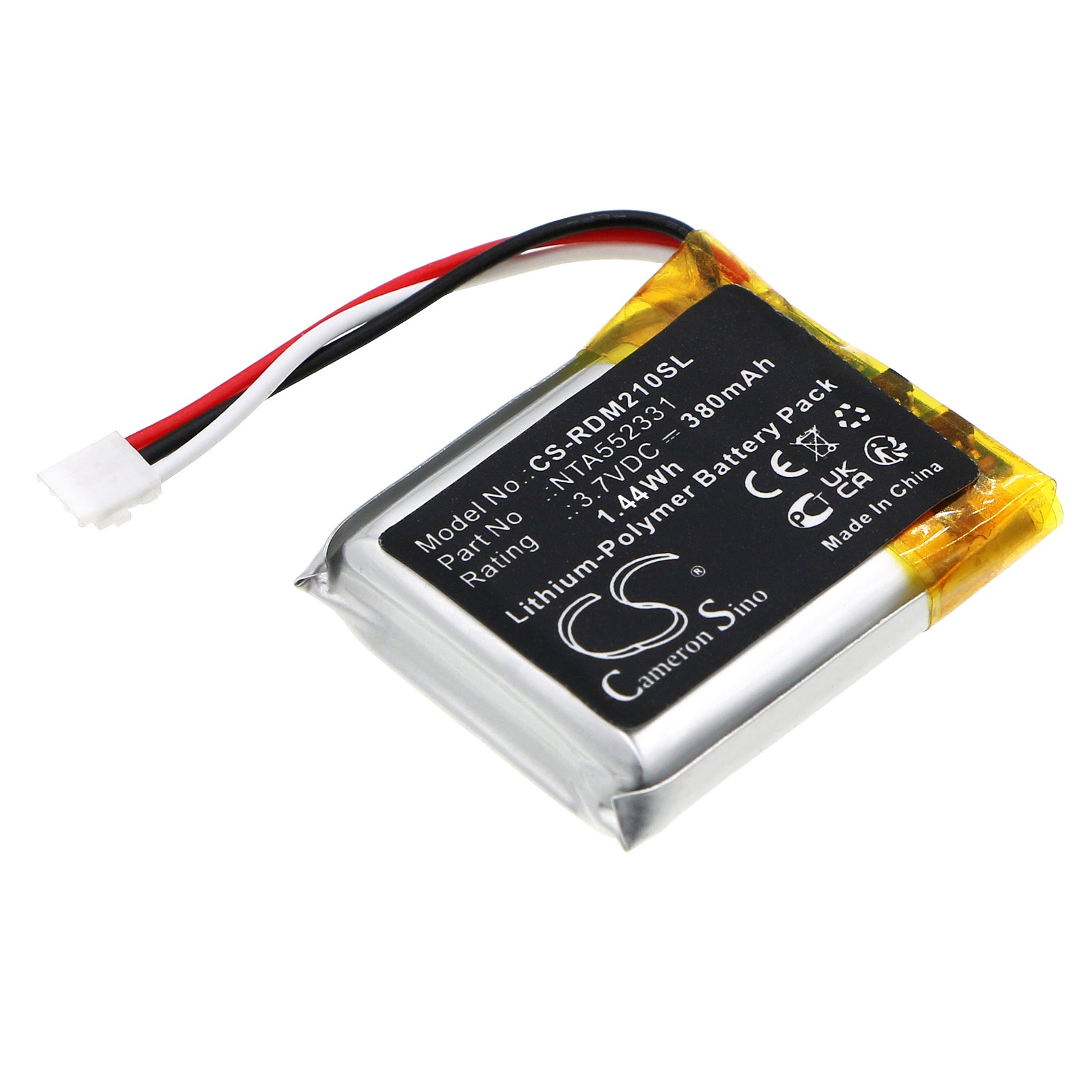380mAh Li-Polymer Replacement Battery for Rode Wireless Go II & NTA552331 Headset, 3.8V 1.44Wh
