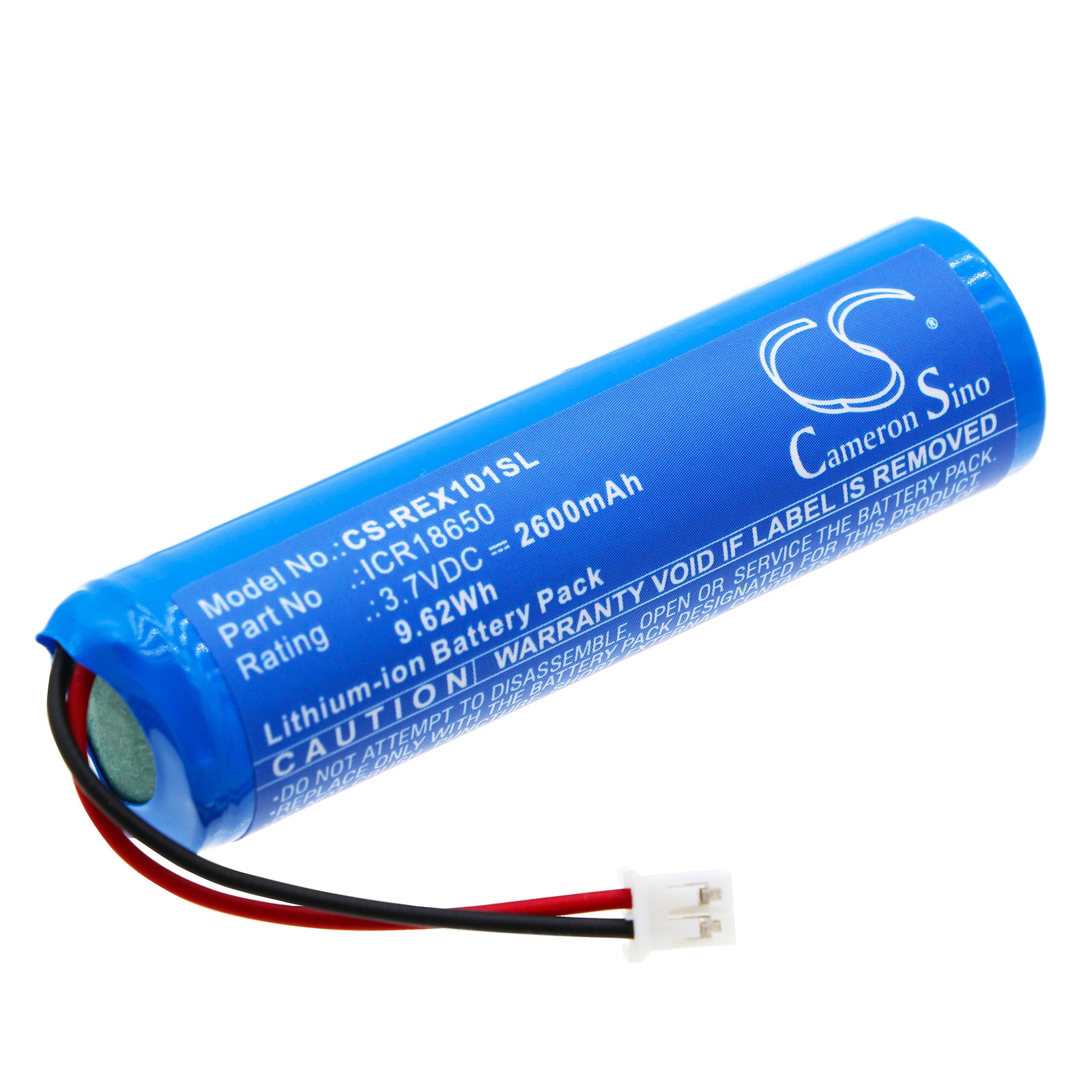 RESCOMF XD101 Replacement Battery - 2600mAh 3.7V Li-ion, Personal Care Device, ICR18650 Cell, 67.8x18.6mm
